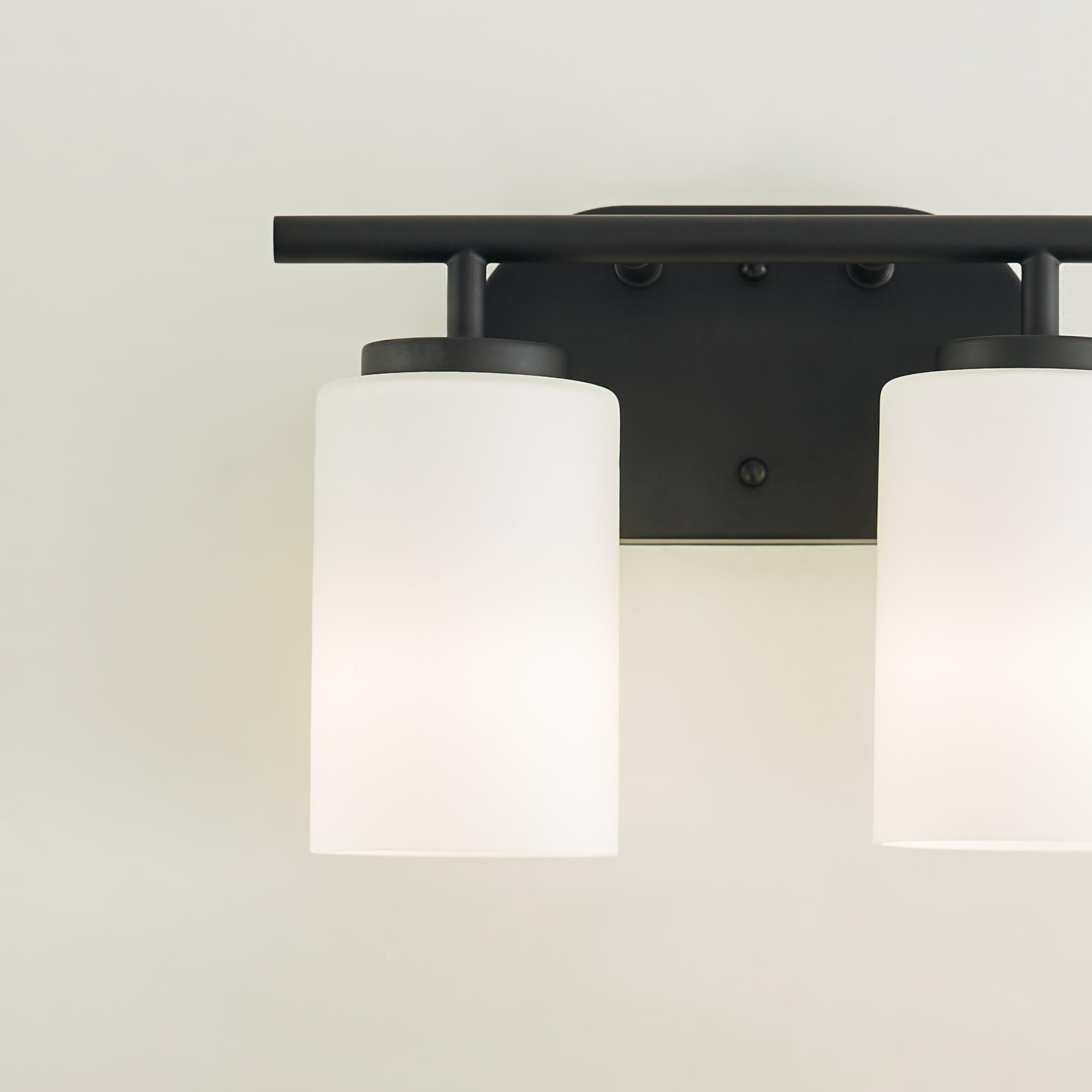 Shown in Midnight Black finish and Cased Opal Etched glass