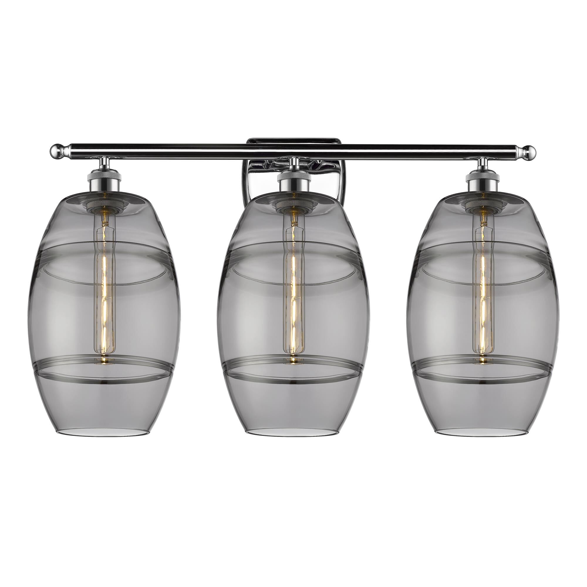 Shown in Polished Chrome finish and Light Smoke glass