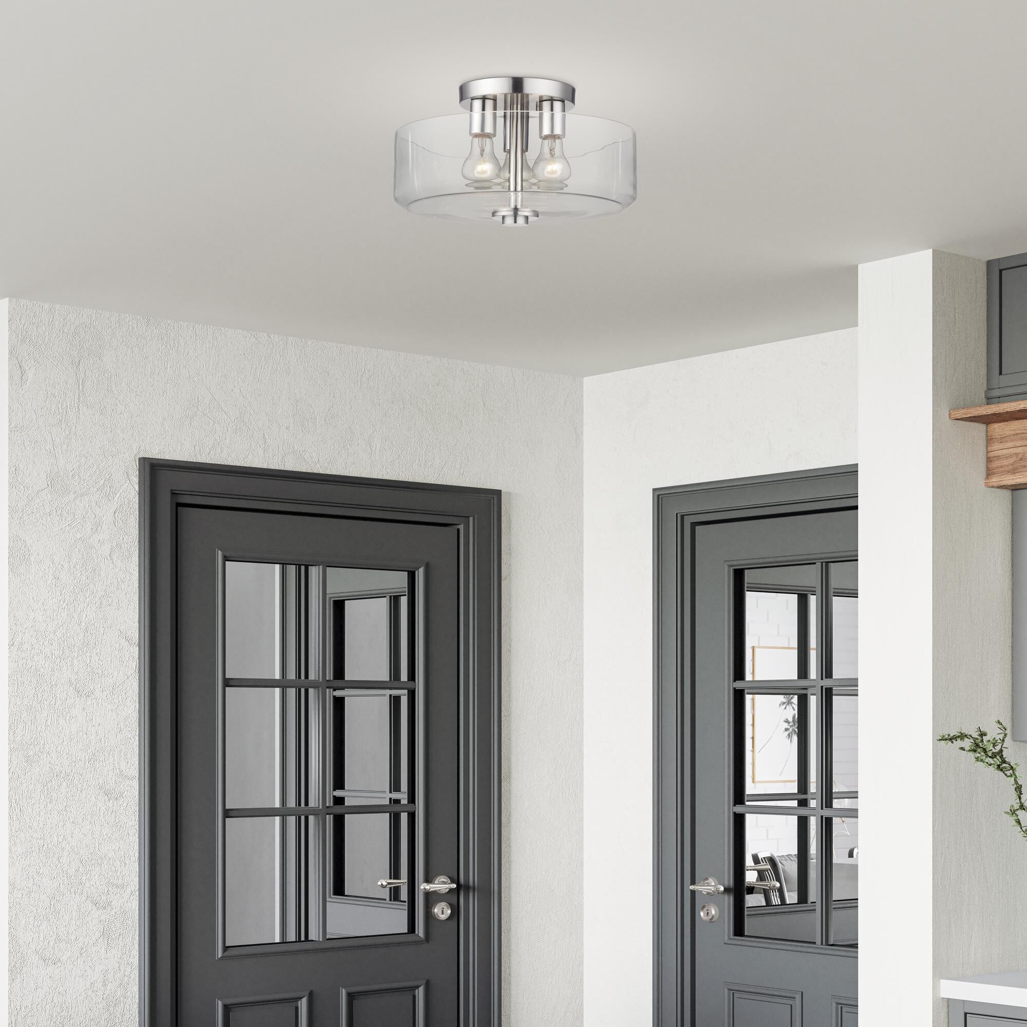 Whitworth 15 Inch Semi Flush Mount by Livex Lighting