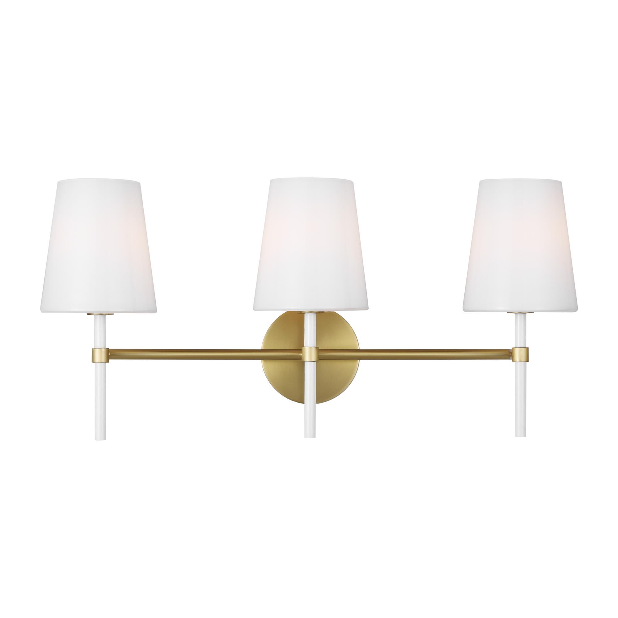 Shown in Burnished Brass finish and Milk White glass