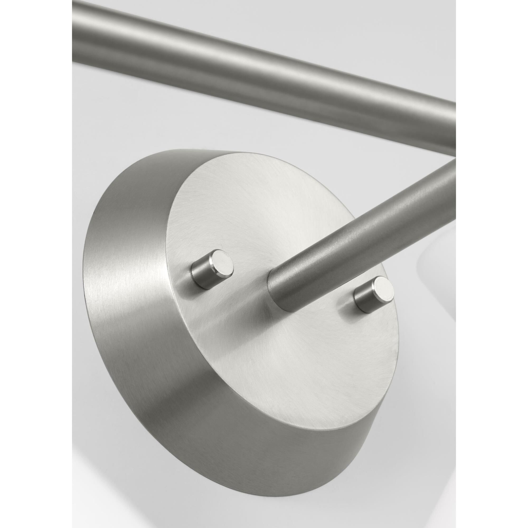 Shown in Brushed Steel finish and Etched White Glass s shade