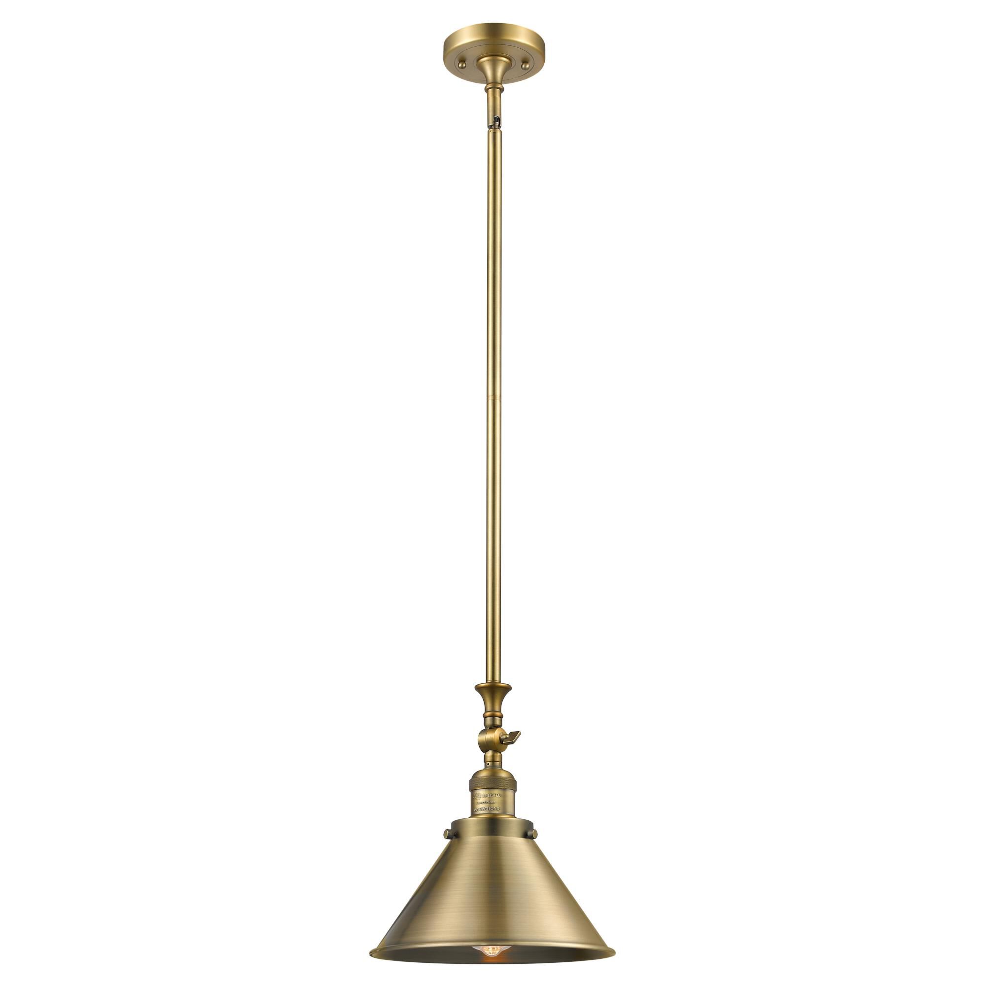 Shown in Brushed Brass finish and Brushed Brass shade
