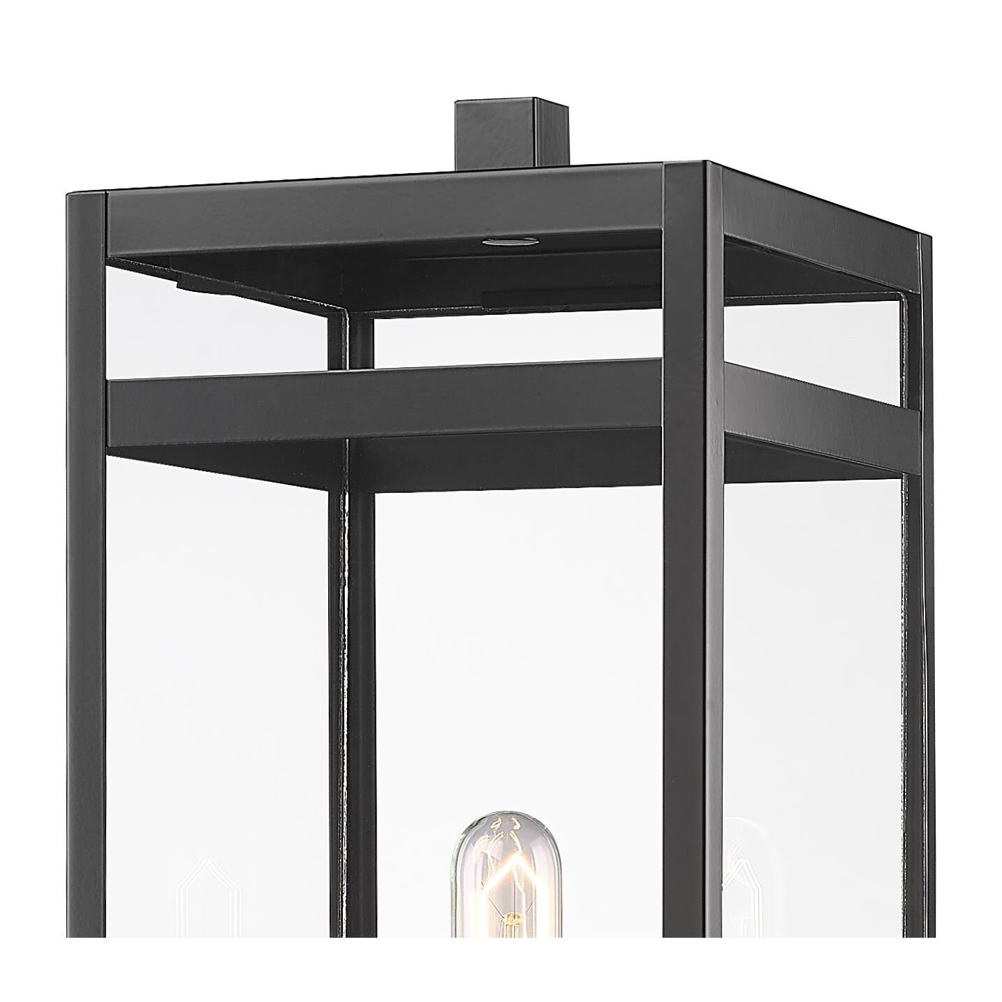 Shown in Black finish and Glass shade