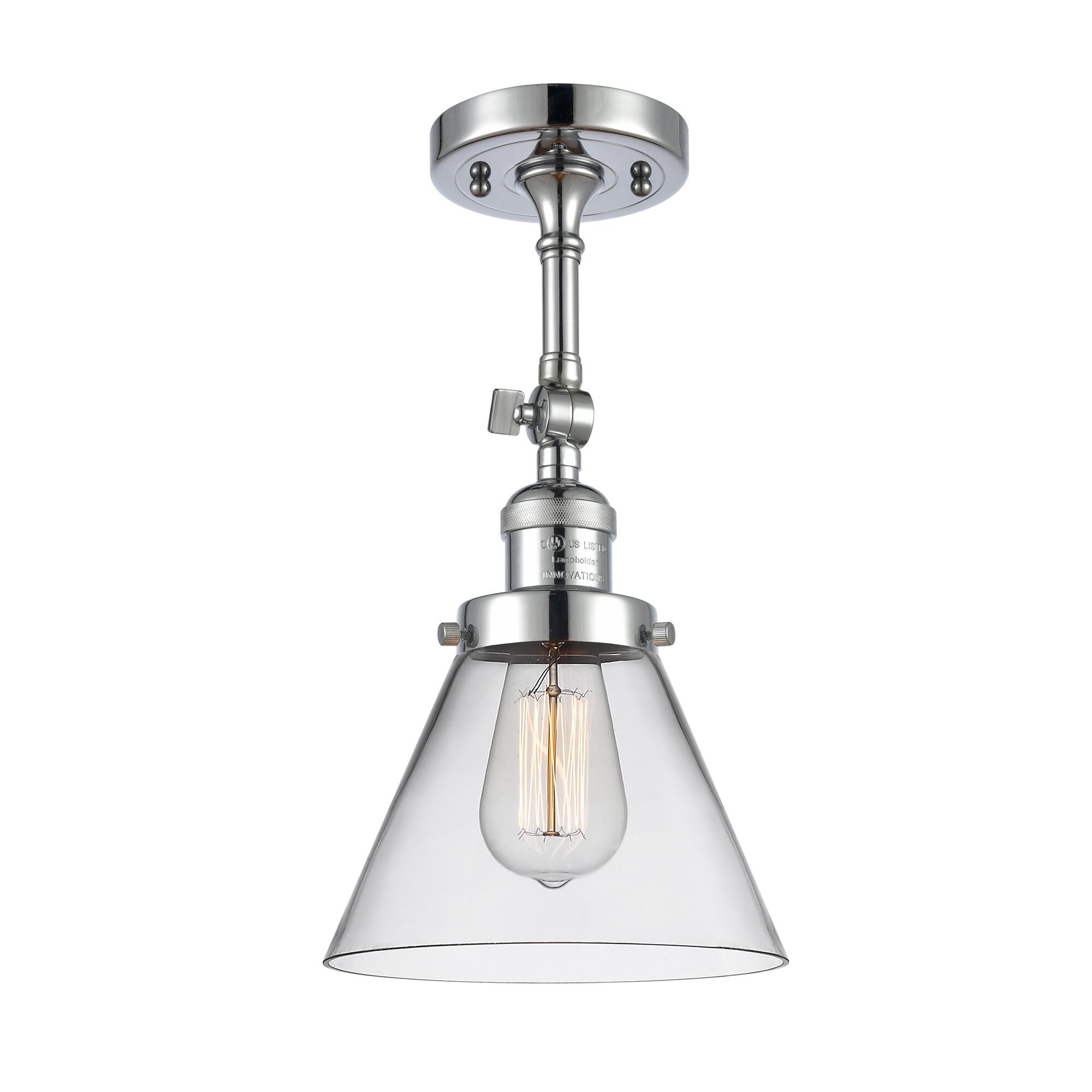 Bruno Marashlian Large Cone 7 Inch 1 Light Semi Flush Mount by Innovations Lighting