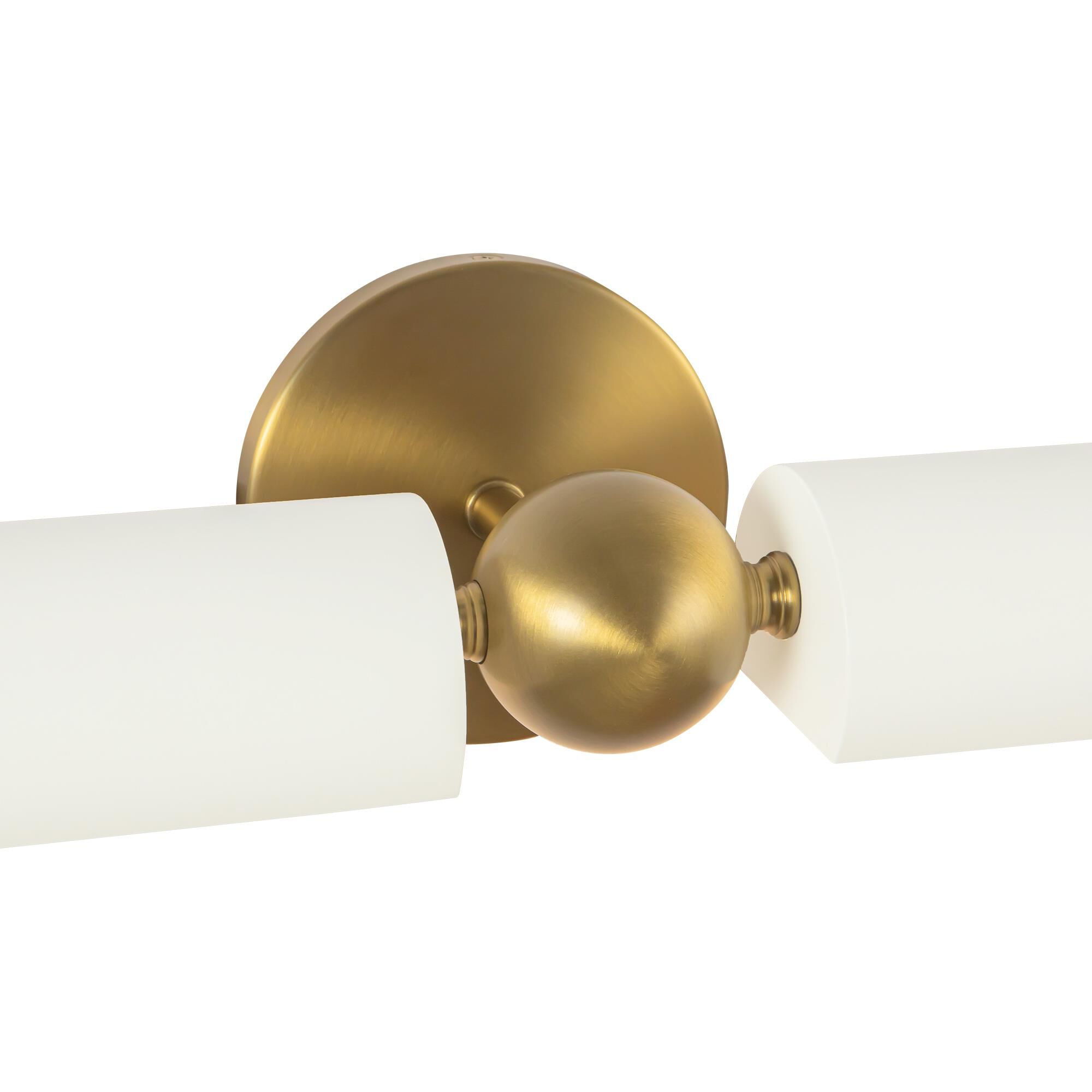 Shown in Brushed Gold and White finish and Steel shade