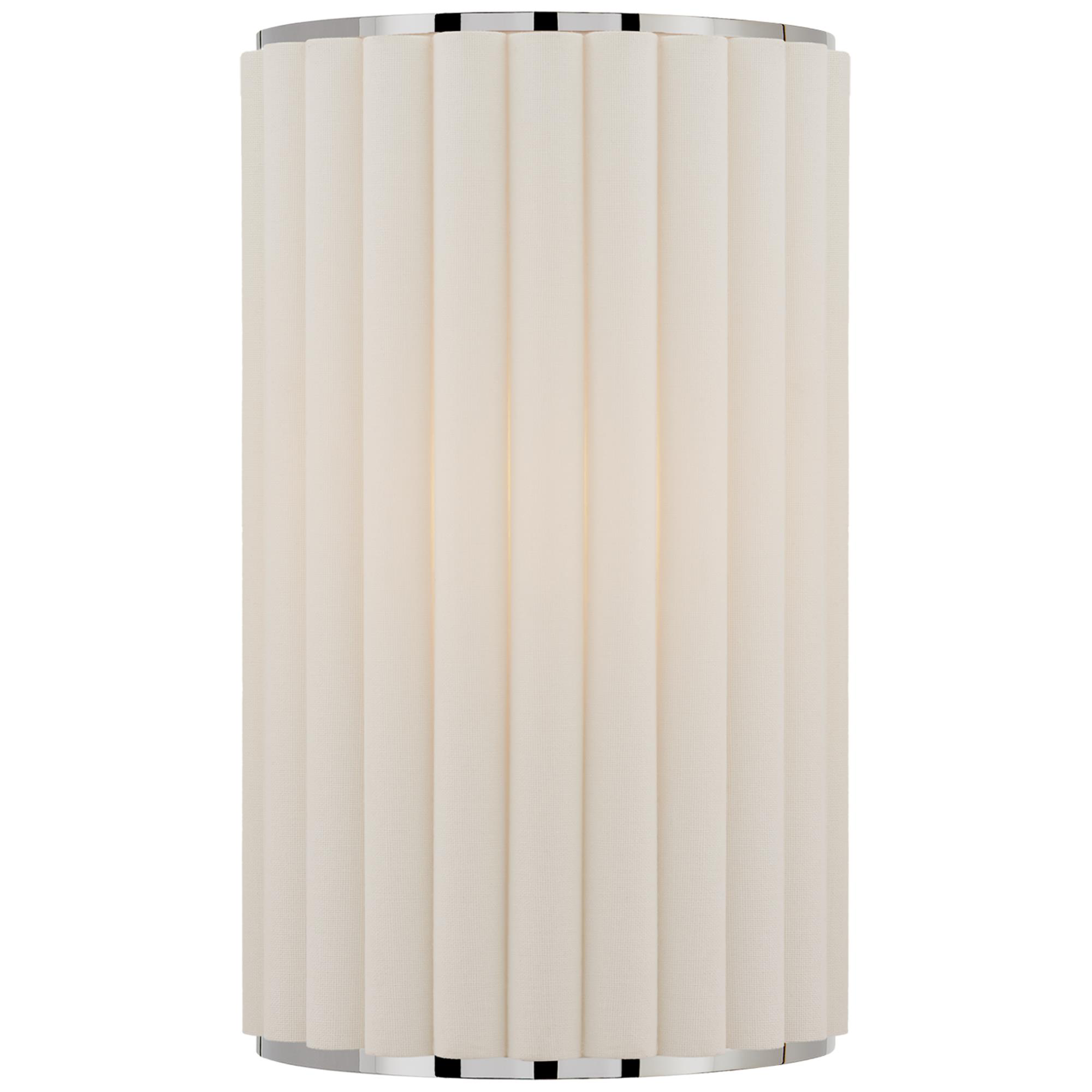 Shown in Polished Nickel finish and Linen shade
