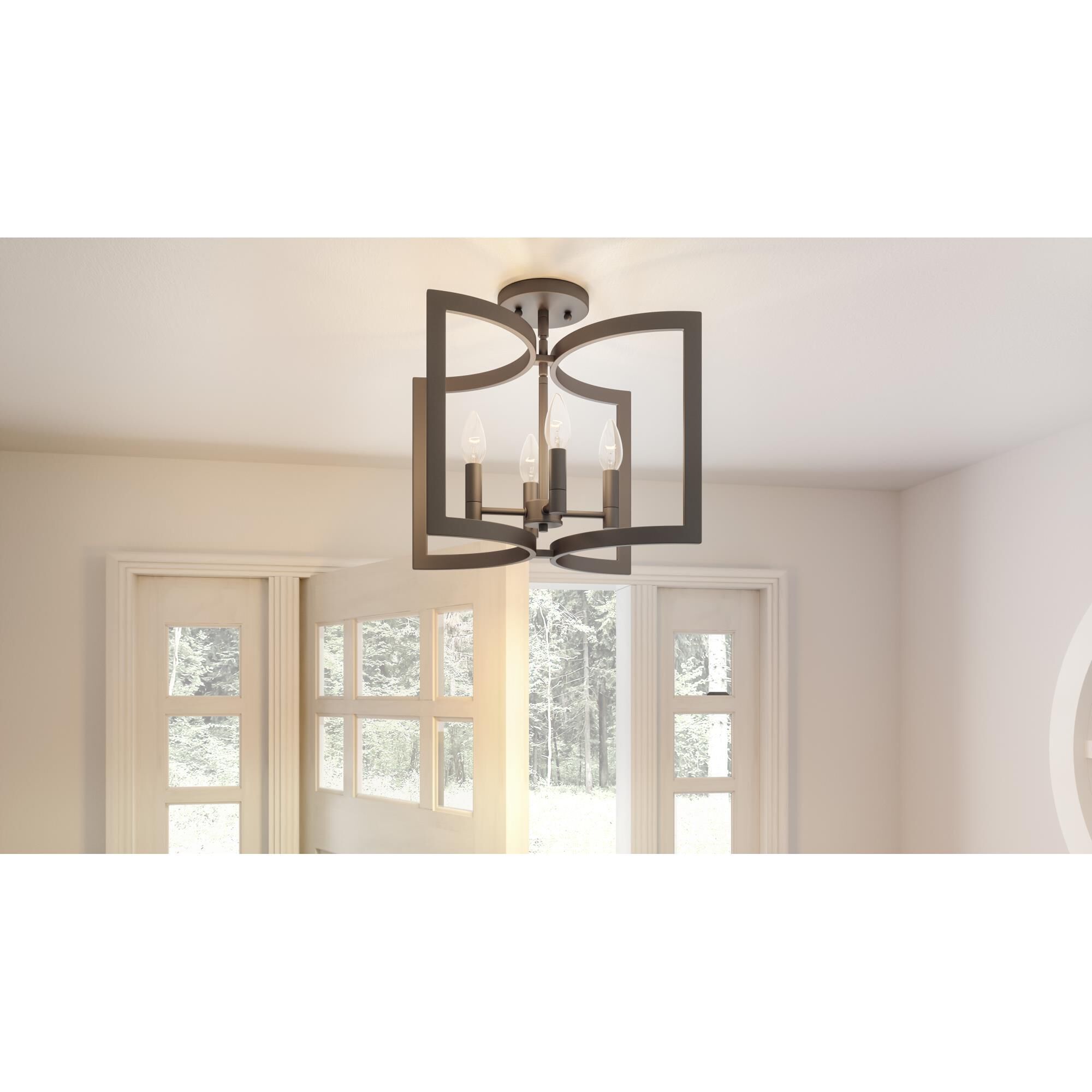 Beaufain 12 Inch 4 Light Semi Flush Mount by Quoizel