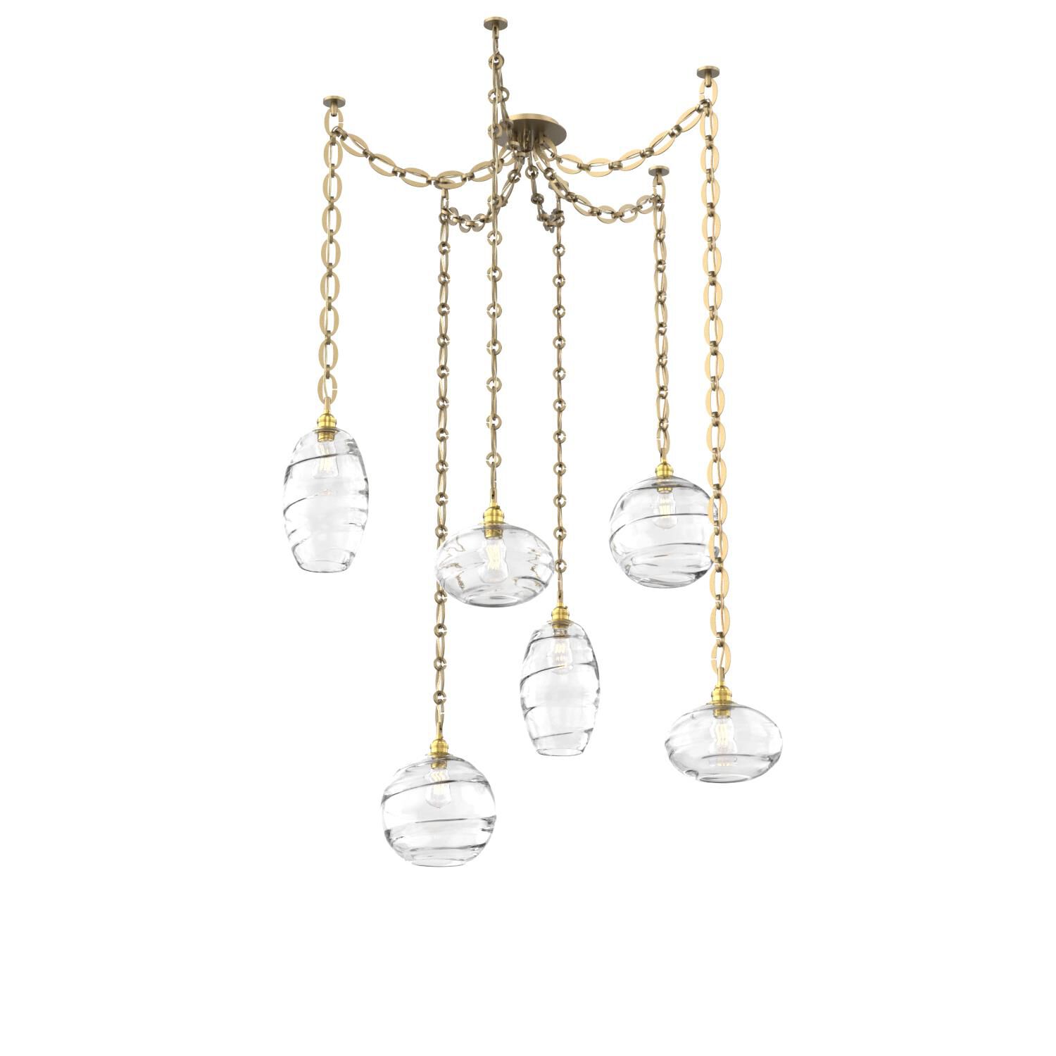 Shown in Gilded Brass finish and Clear glass