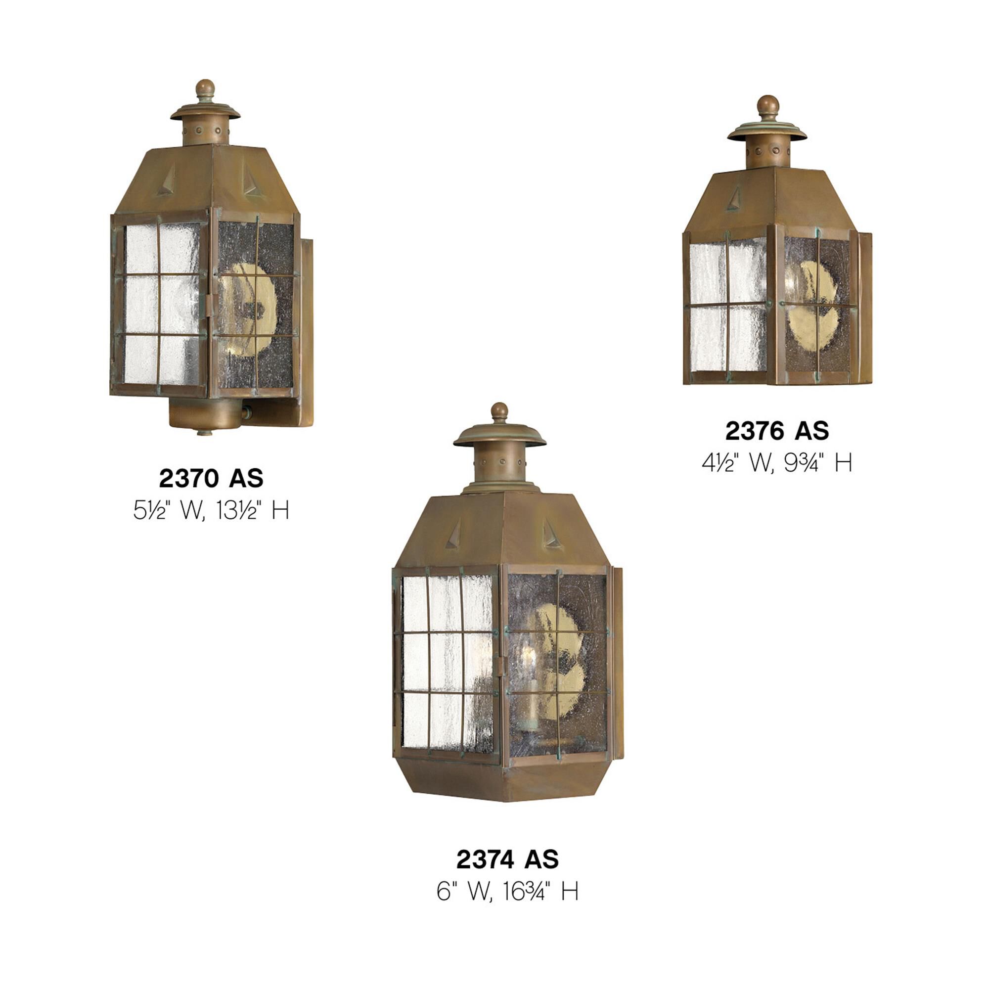 Shown in Aged Brass finish and Clear Seedy Panels glass