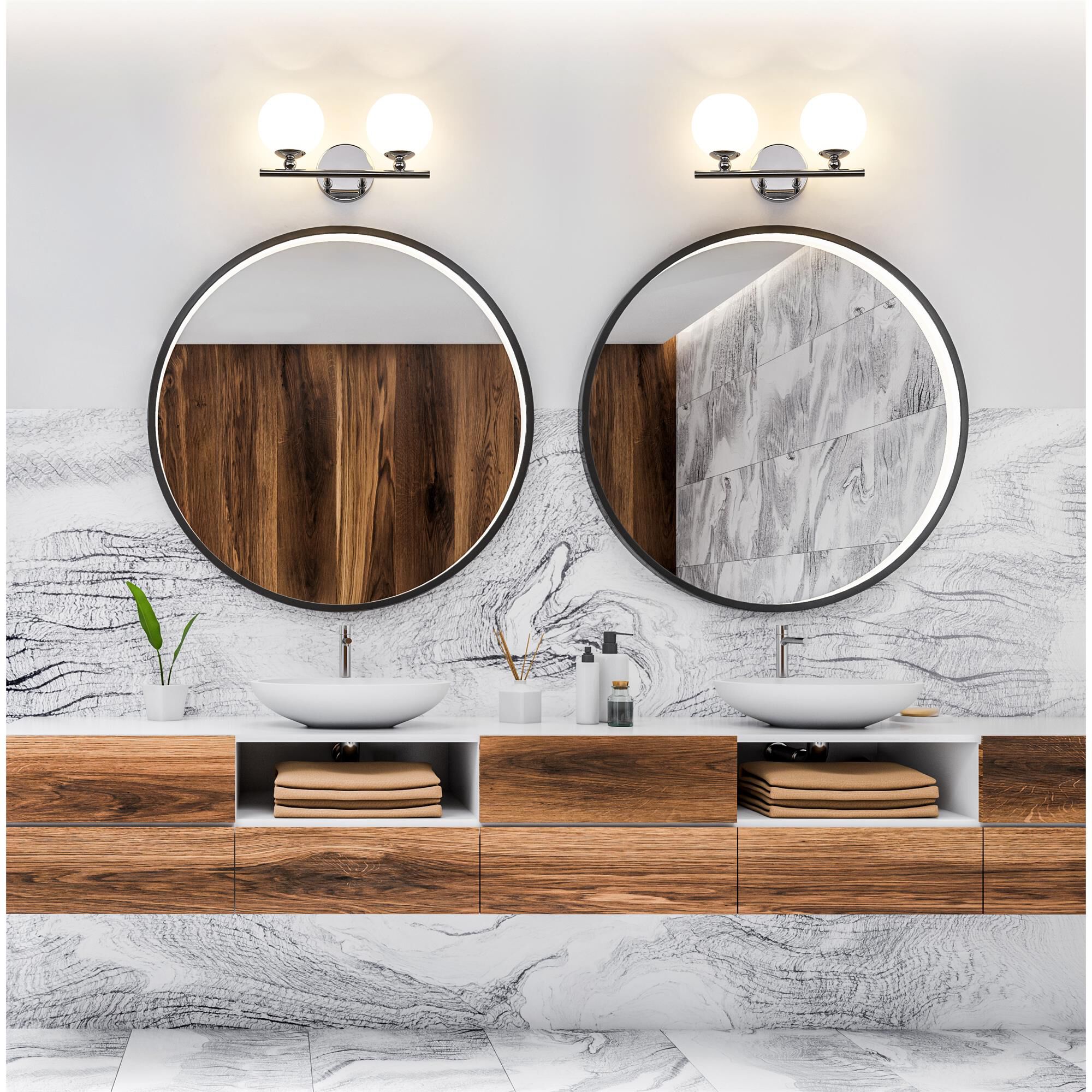 Shown in Chrome finish and Opal Etched glass