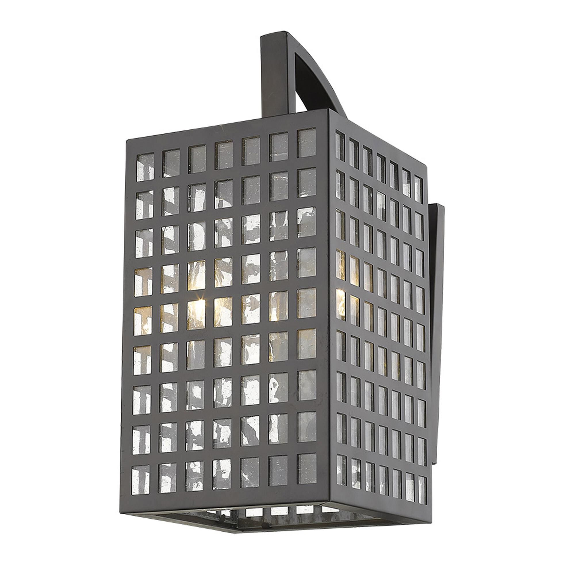 Shown in Oil-Rubbed Bronze finish and Clear glass and Clear, Seedy Glass Panes shade