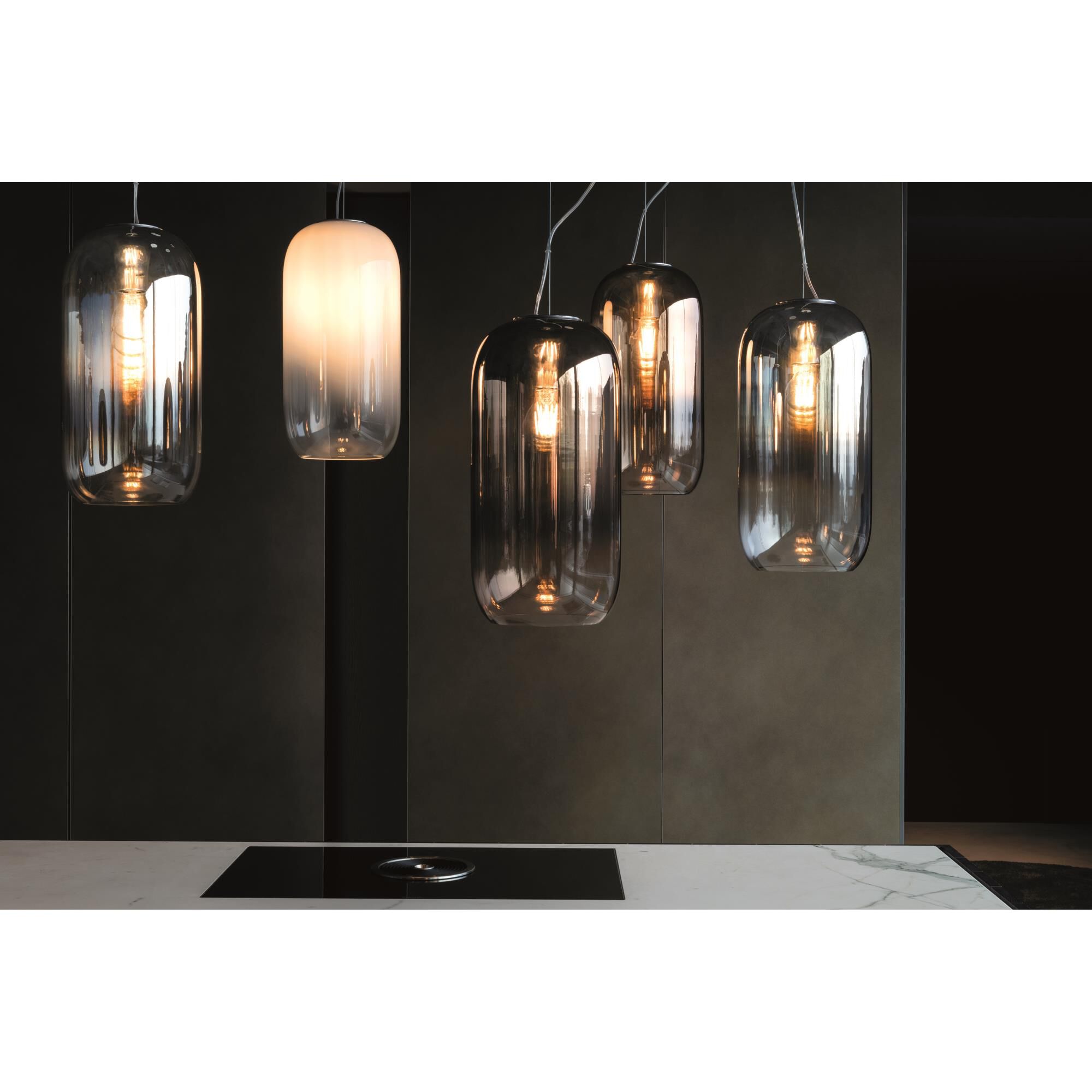 Shown in Transparent Diffuser with Chrome Gradient finish