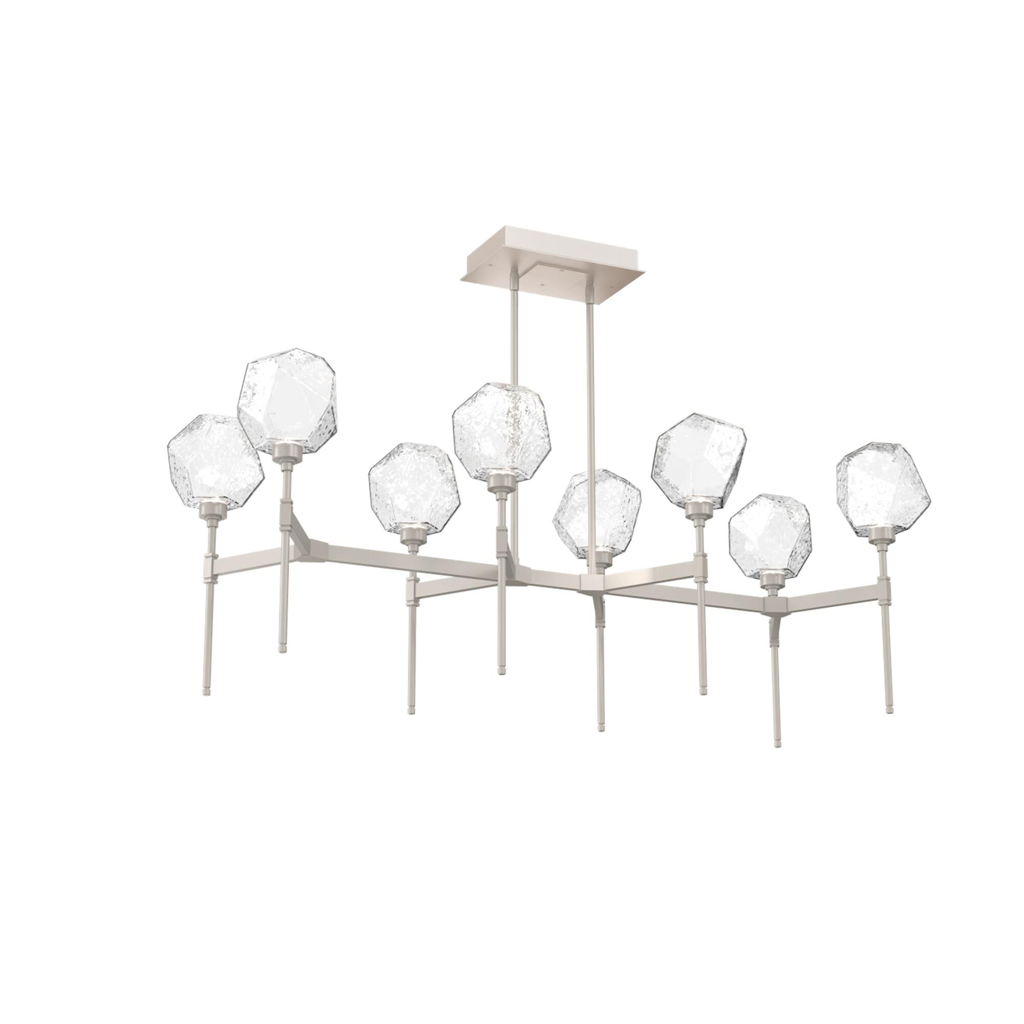 Shown in Metallic Beige Silver finish and Clear glass