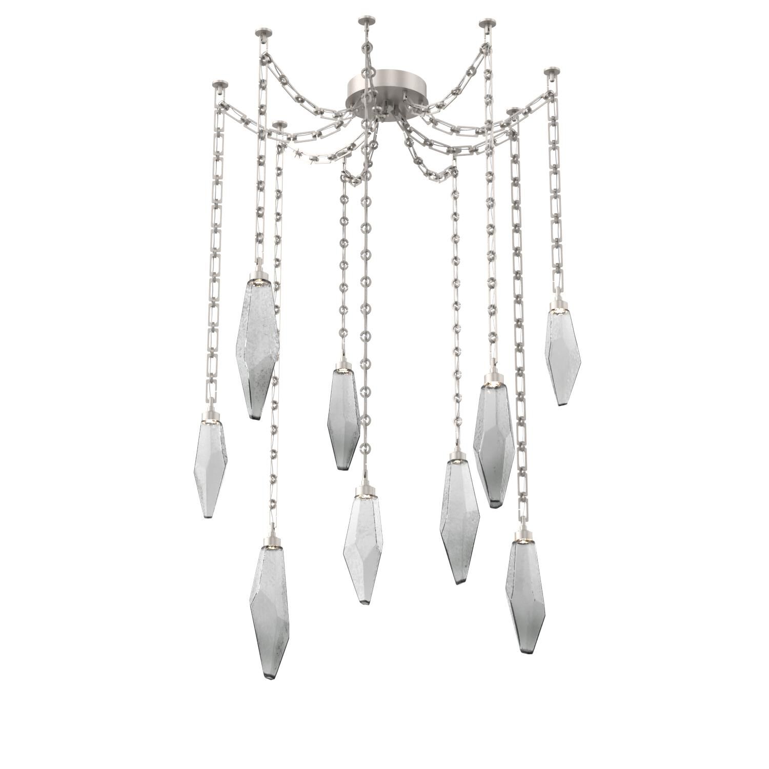 Levi Wilson Rock Crystal 14 Inch Multi Pendant Light by Hammerton Studio