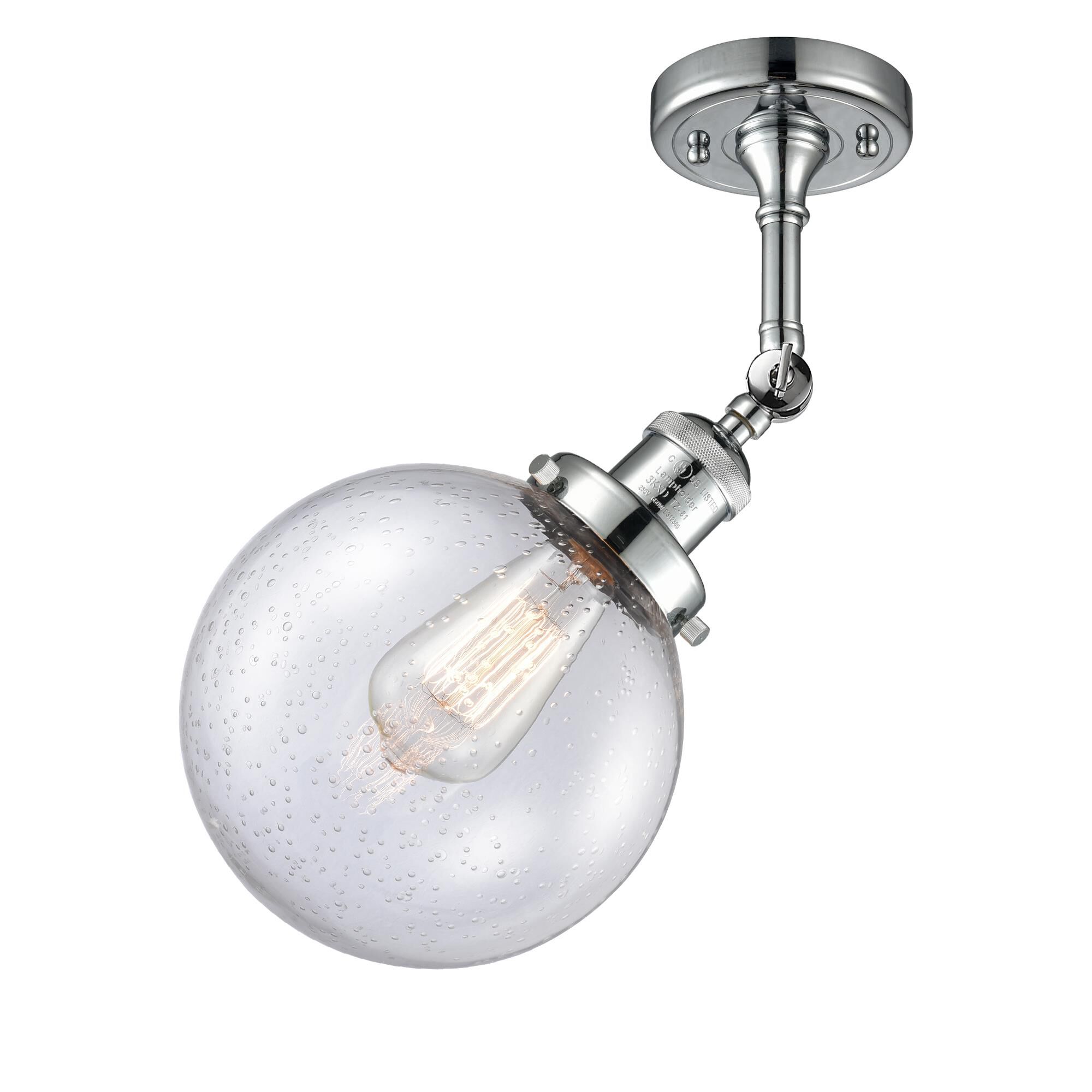Shown in Polished Chrome finish and Seedy glass and No Accent accent