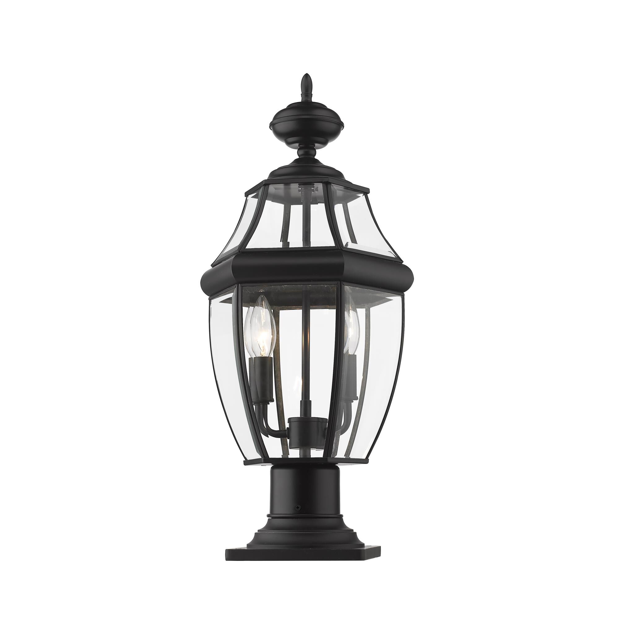 Shown in Black finish and Glass shade