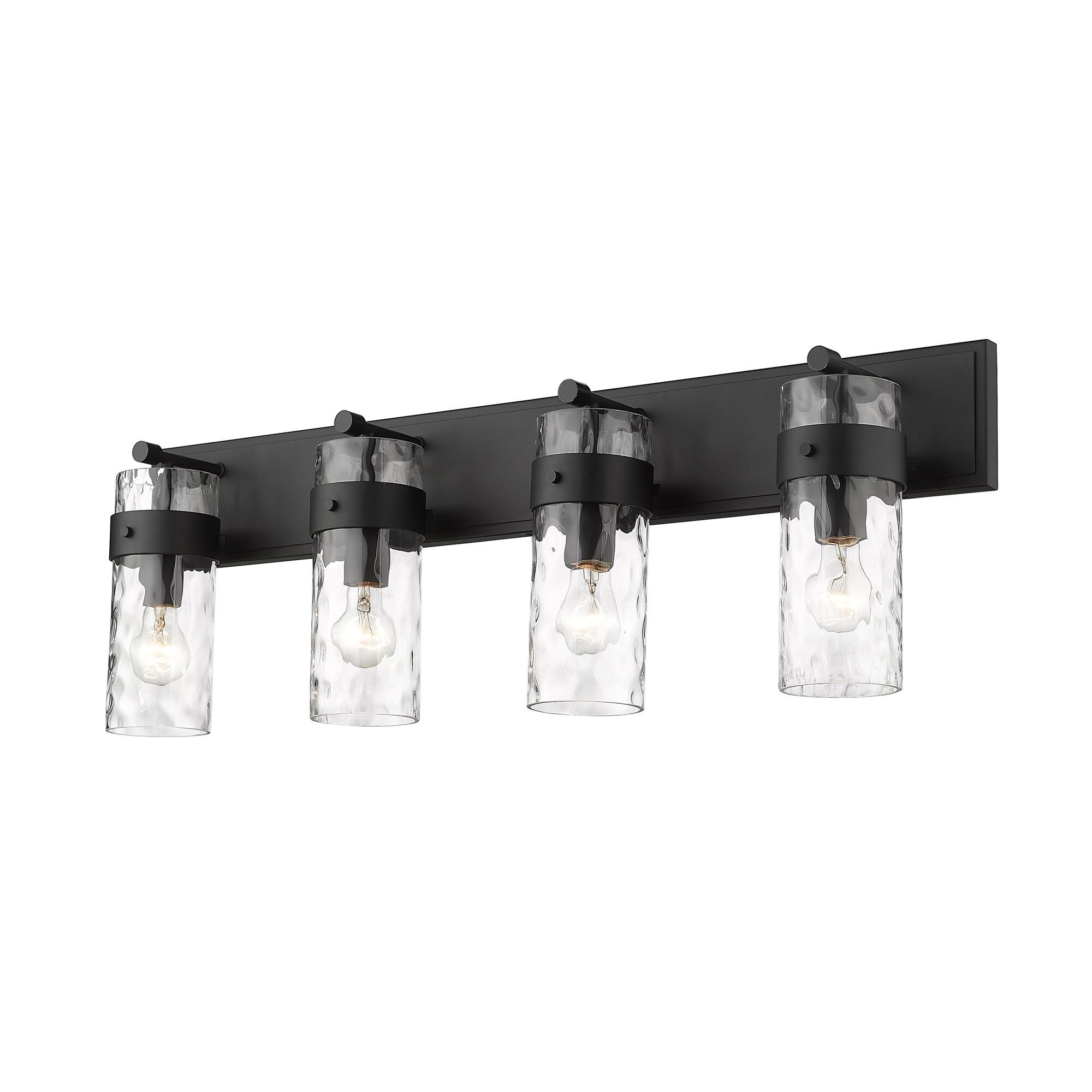 Shown in Matte Black finish and Glass shade