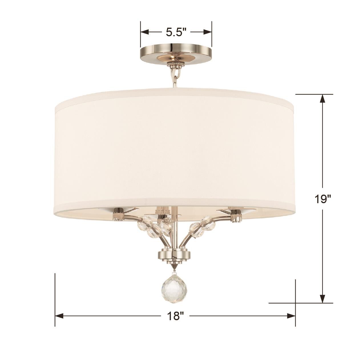 Mirage 18 Inch 3 Light Mini Chandelier by Crystorama
