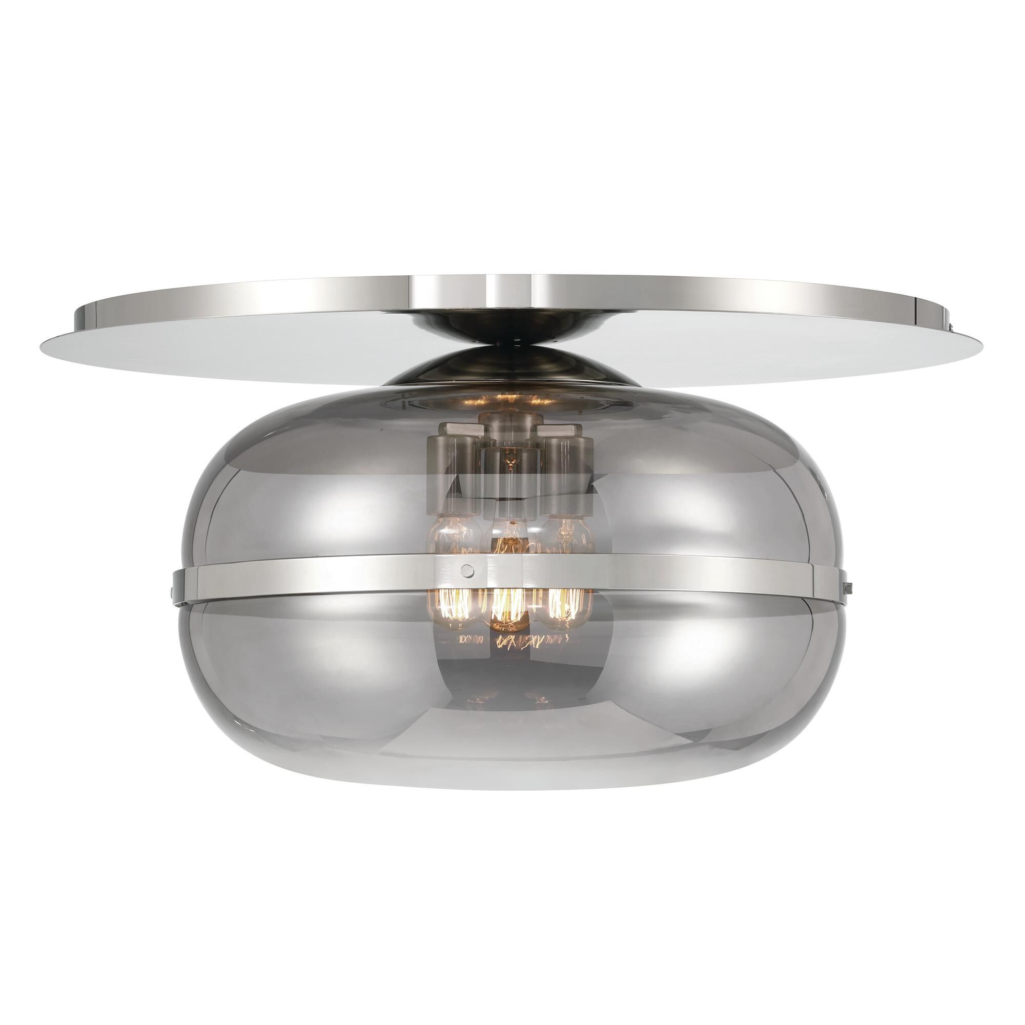 Shown in Nickel finish and Glass shade
