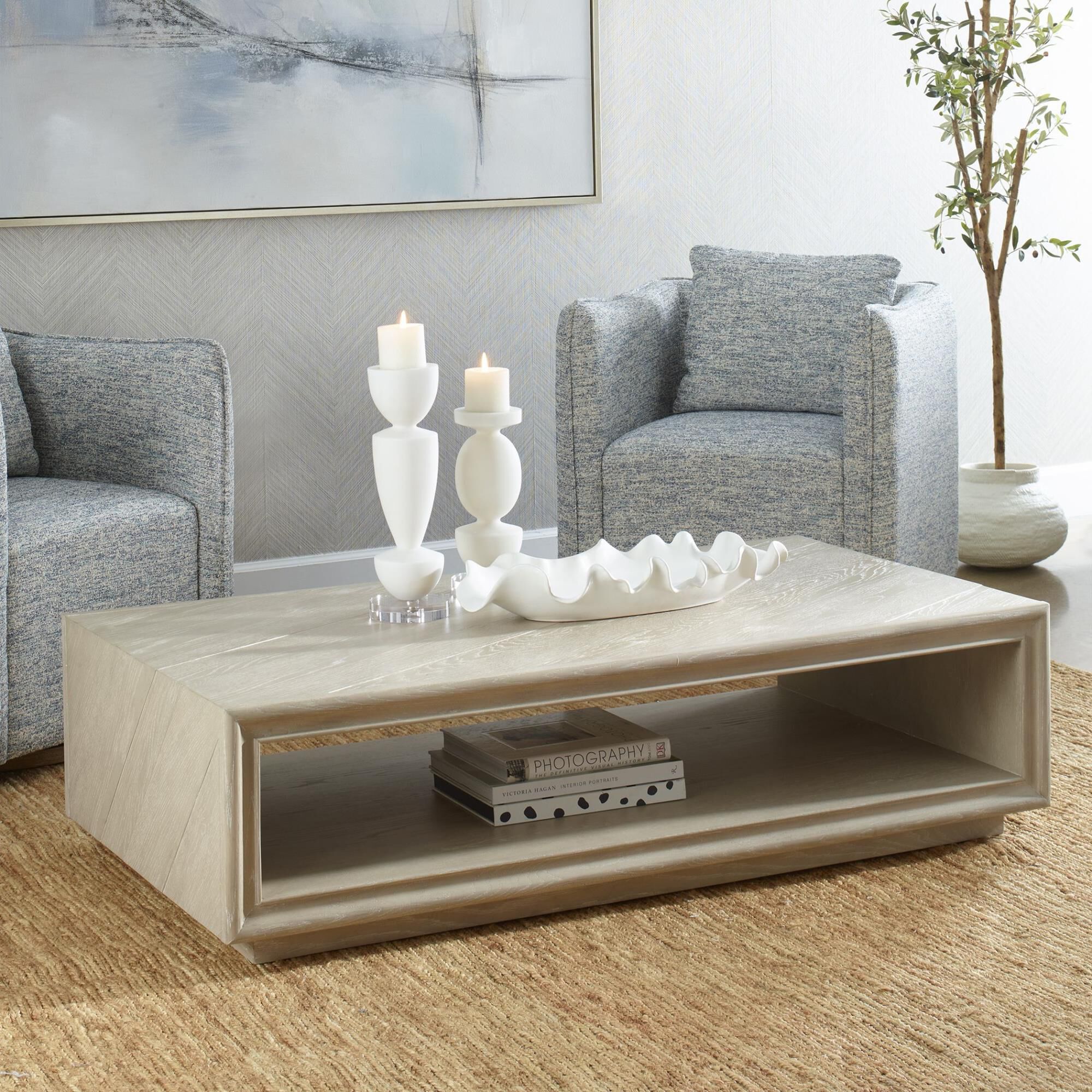Shown in The Prism Coffee Table Is Know For Its Clean Rectangular Shape Providing Ample Surface Area For Disp finish