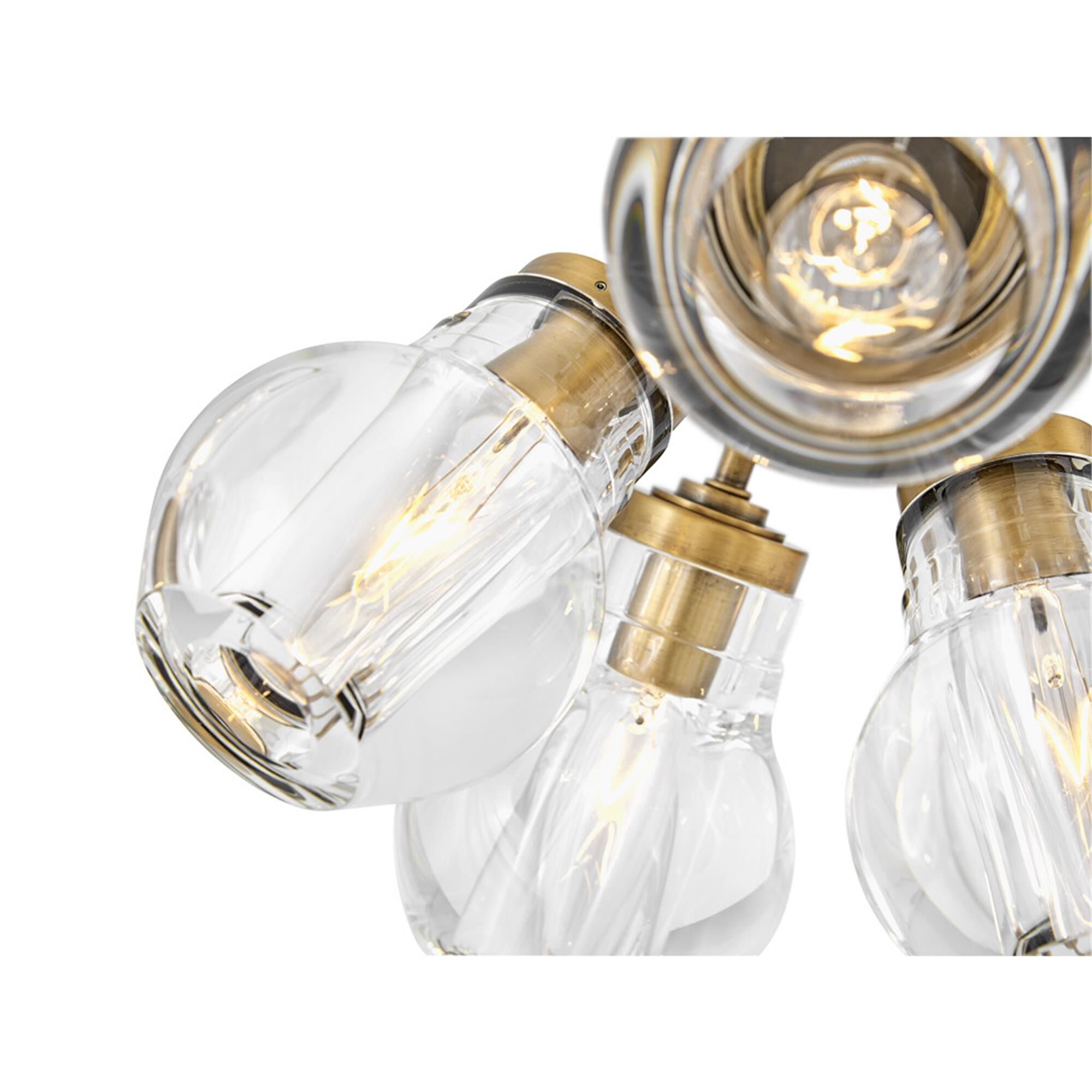 Shown in Heritage Brass finish and Clear Crystal glass