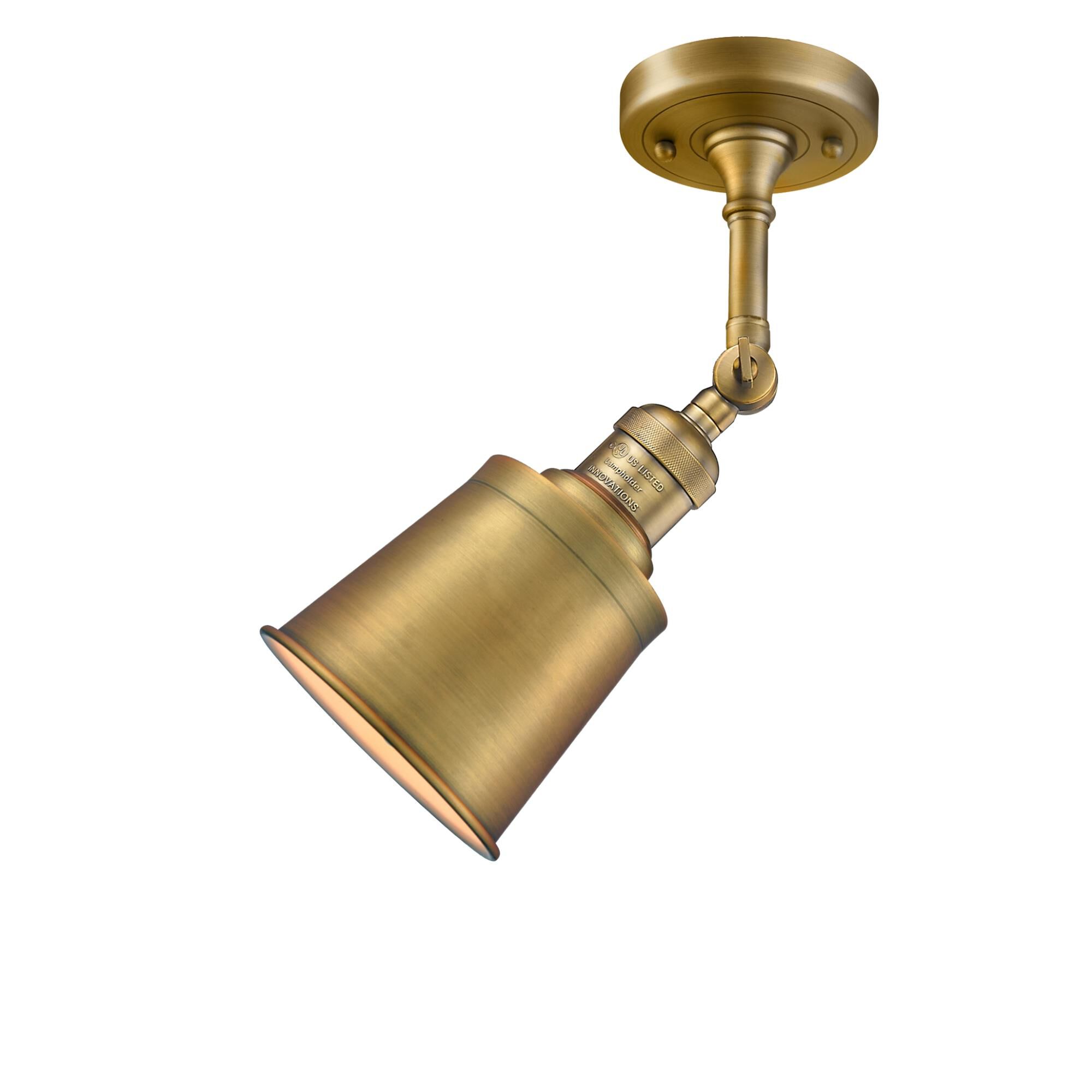 Shown in Brushed Brass finish and Brushed Brass shade
