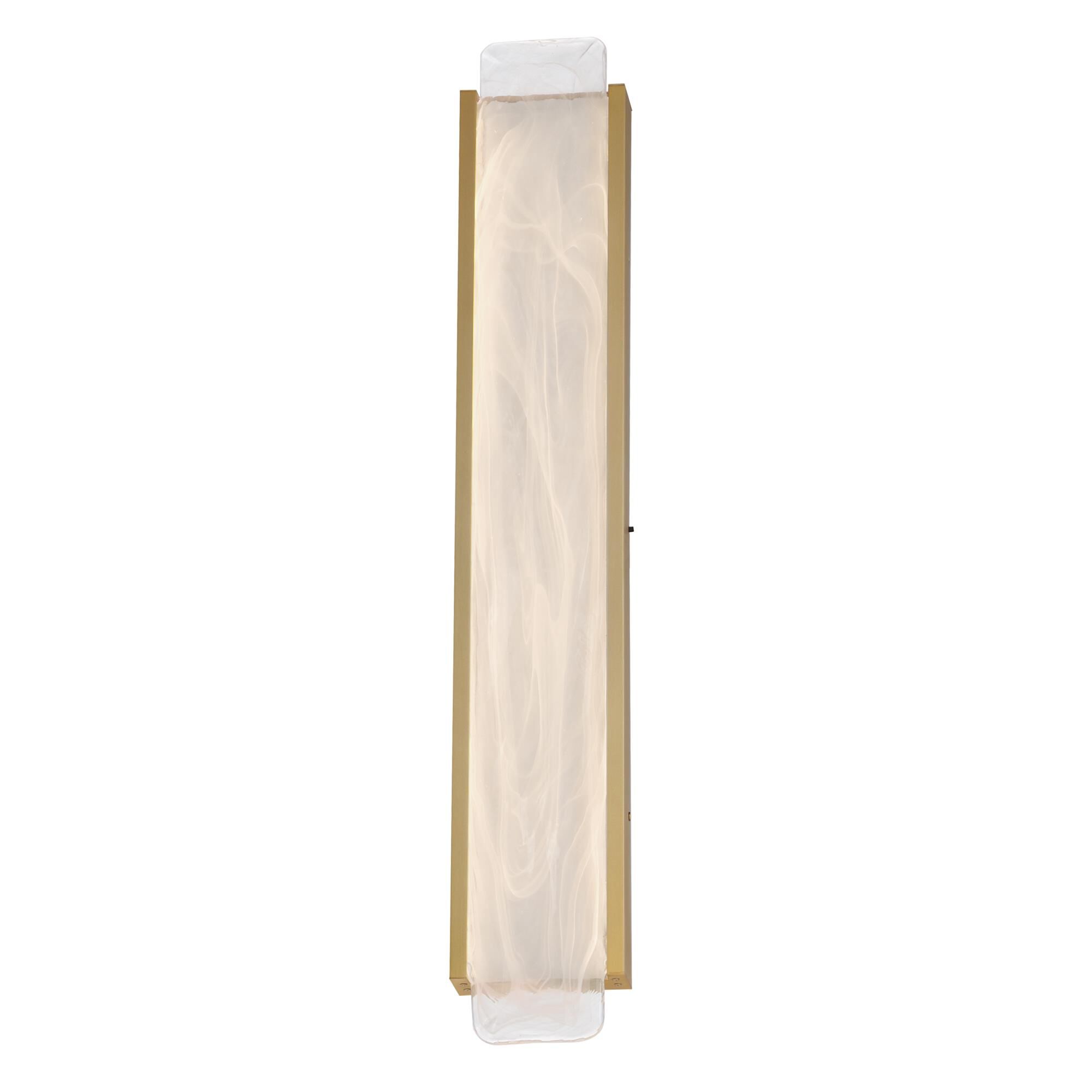 Shown in Natural Aged Brass finish and White Spiral glass