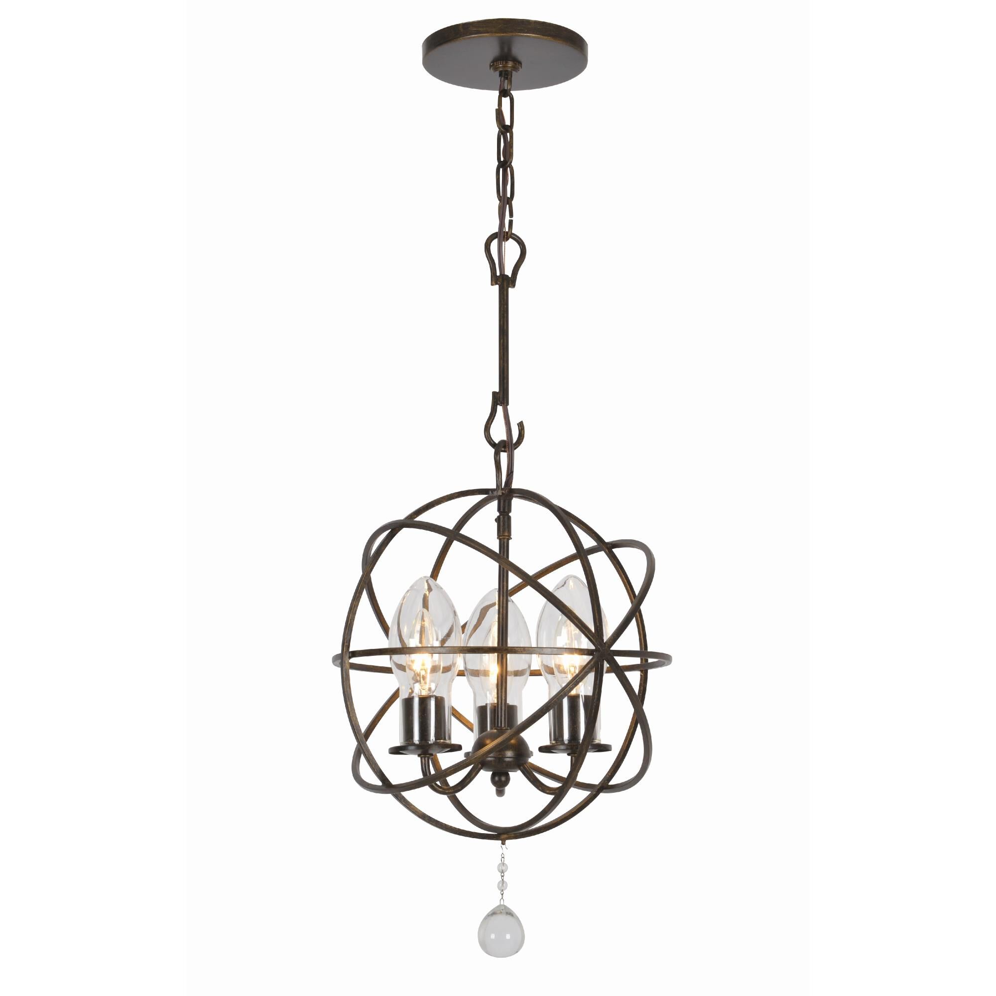 Solaris 16 Inch Tall 3 Light Outdoor Hanging Lantern by Crystorama