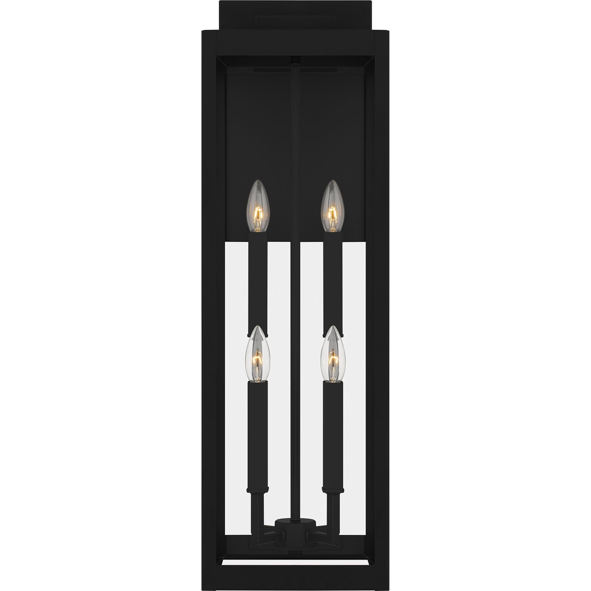 Shown in Earth Black finish and Clear Beveled Glass shade