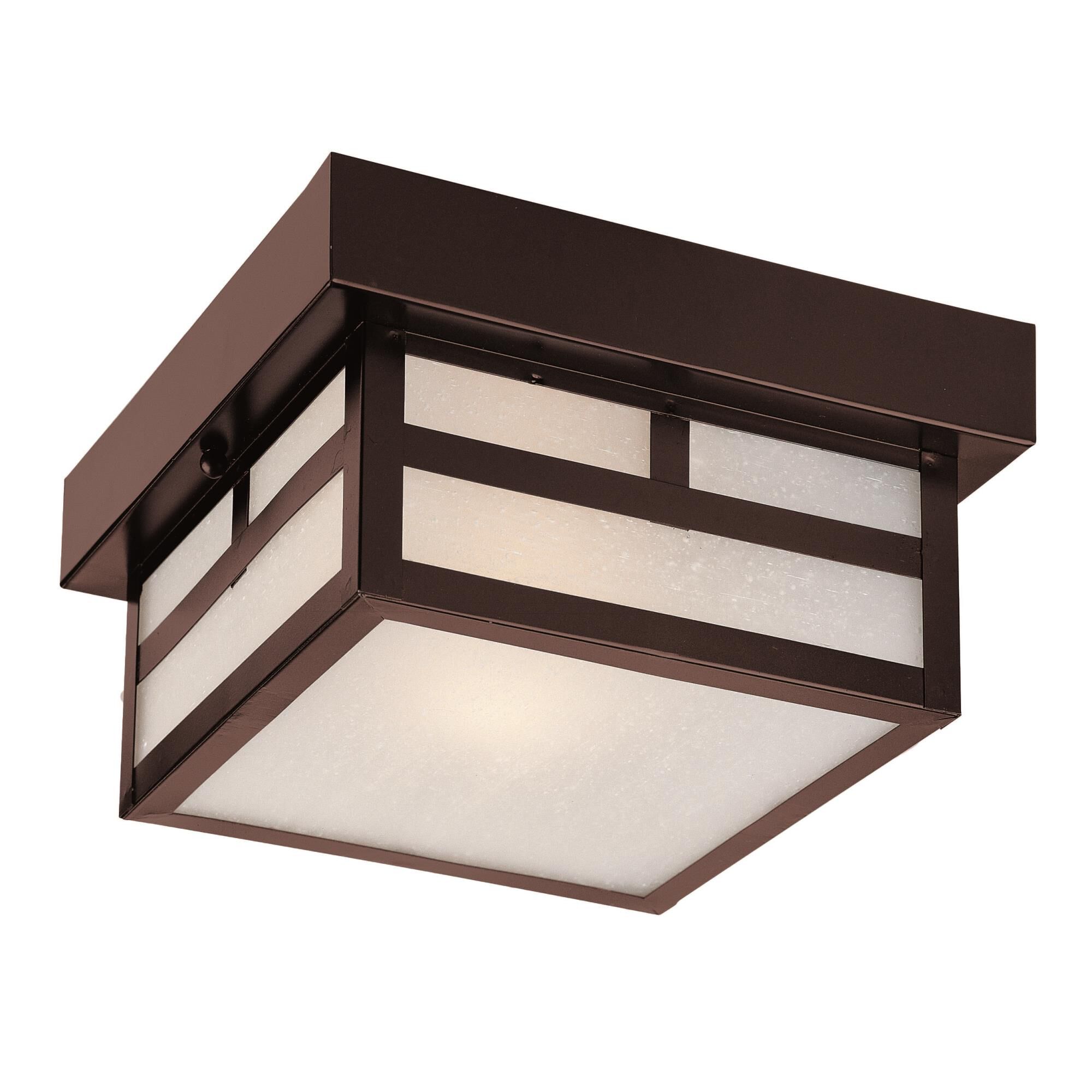 Shown in Architectural Bronze finish and Frosted glass and Frosted Glass Panes shade