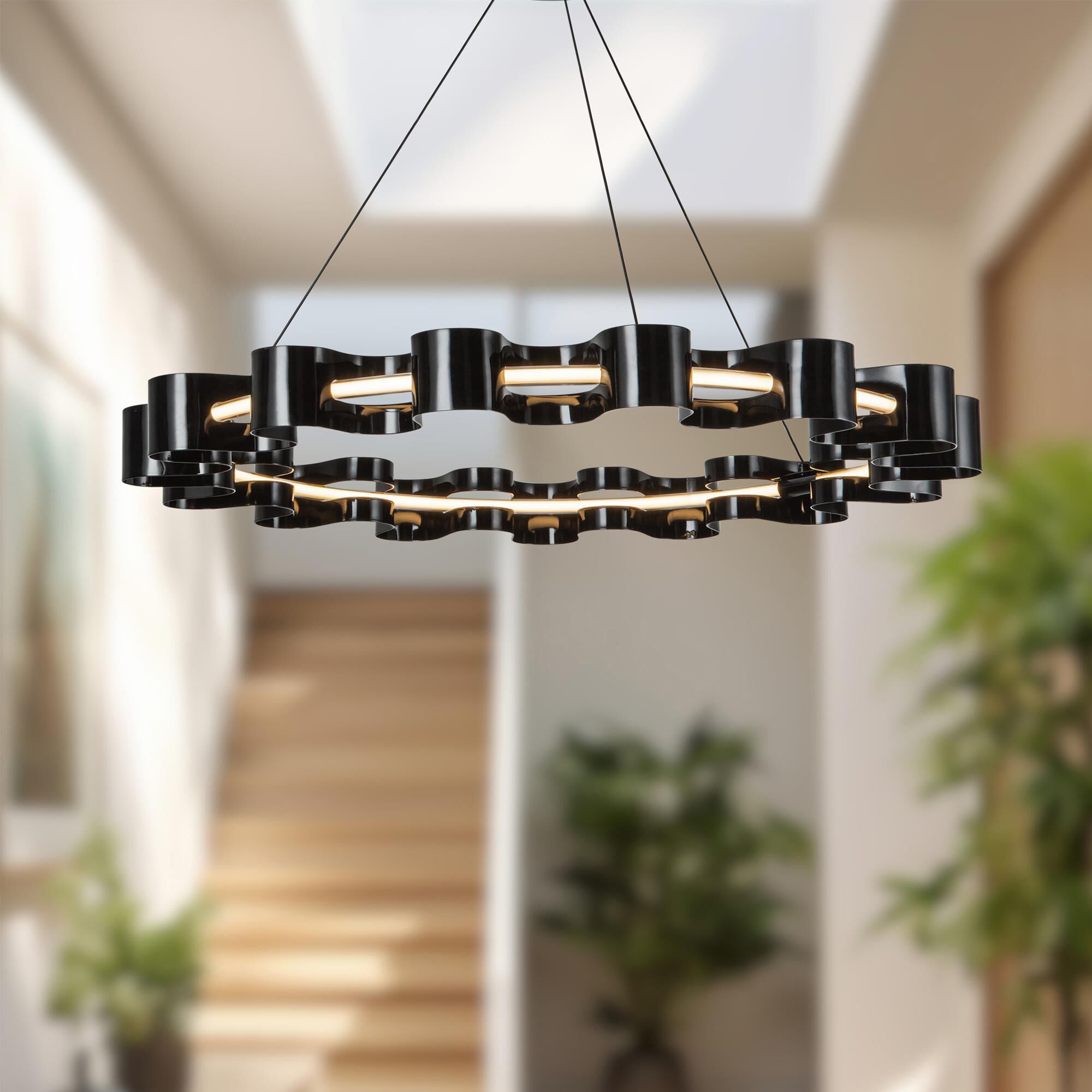 Shown in Gloss Black finish and Frosted Acrylic glass
