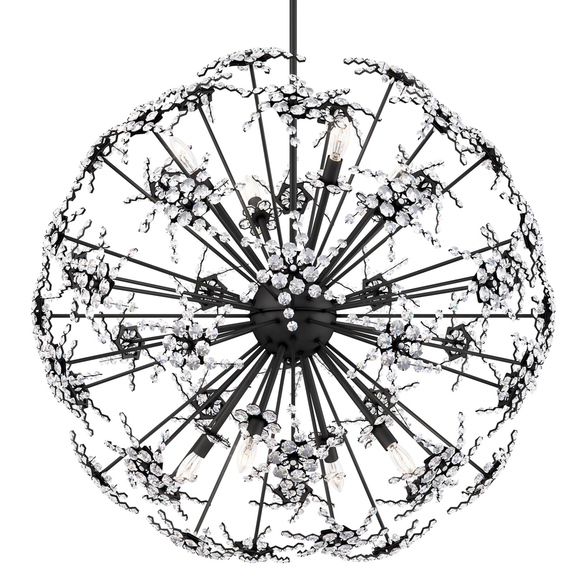 Shown in Black finish and Clear Radiance crystal