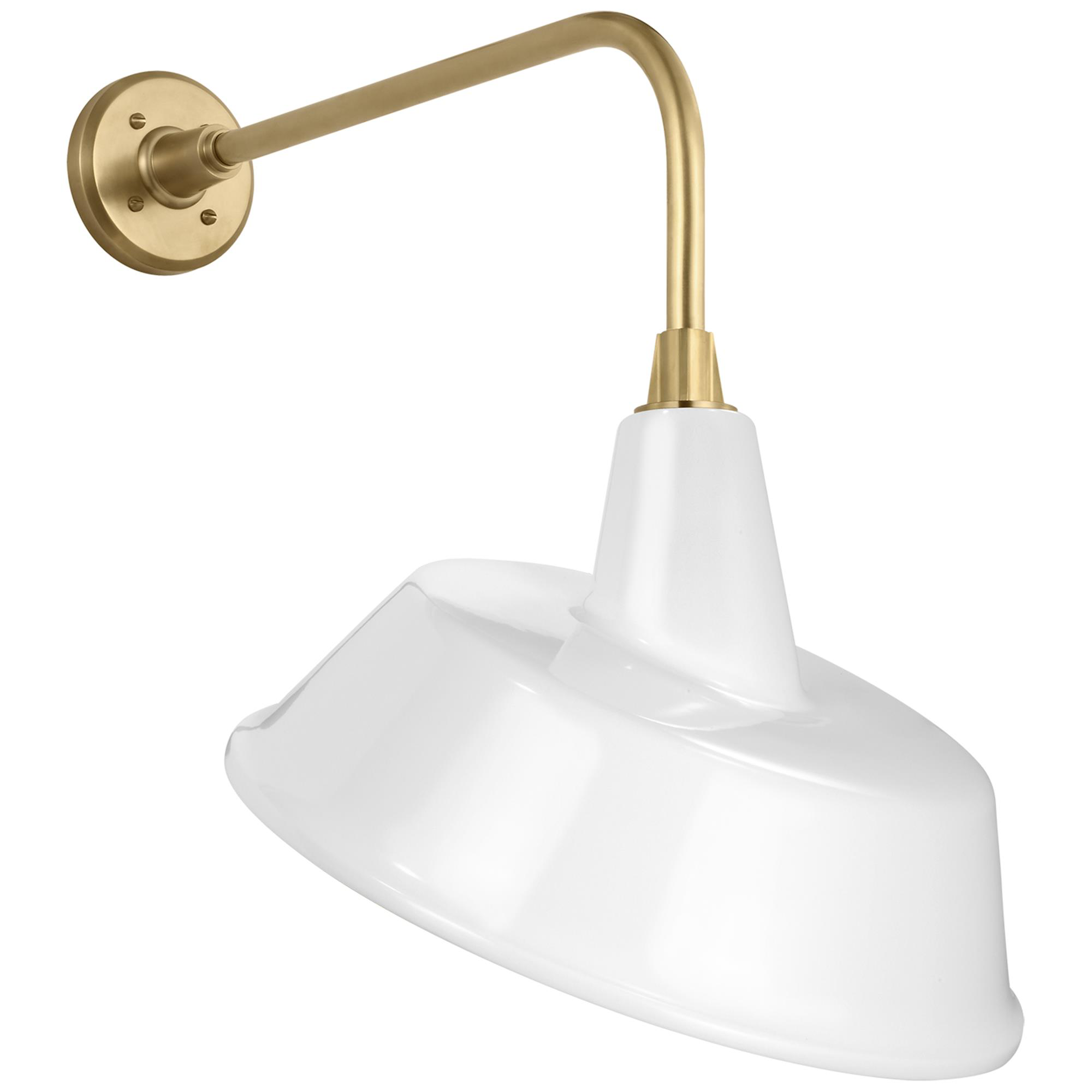 Shown in Hand-Rubbed Antique Brass finish and White Tilted Bowers shade