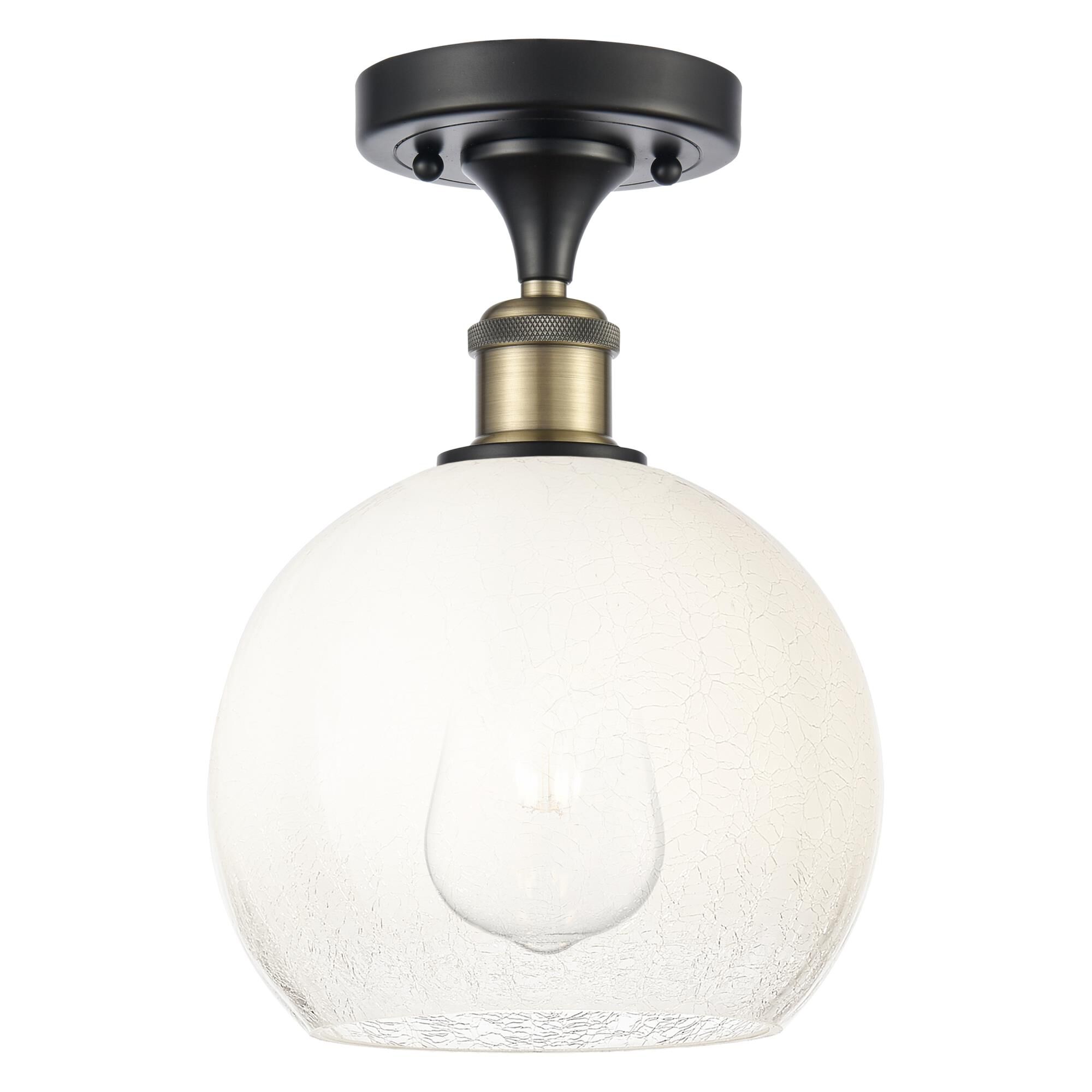 Shown in Black Antique Brass finish and Opal glass