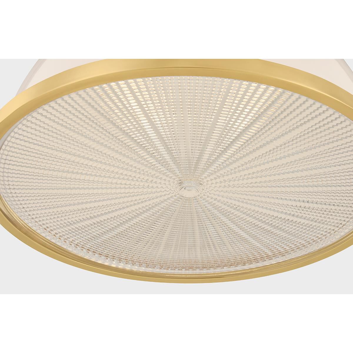 Shown in Aged Brass finish and Opal Glossy glass