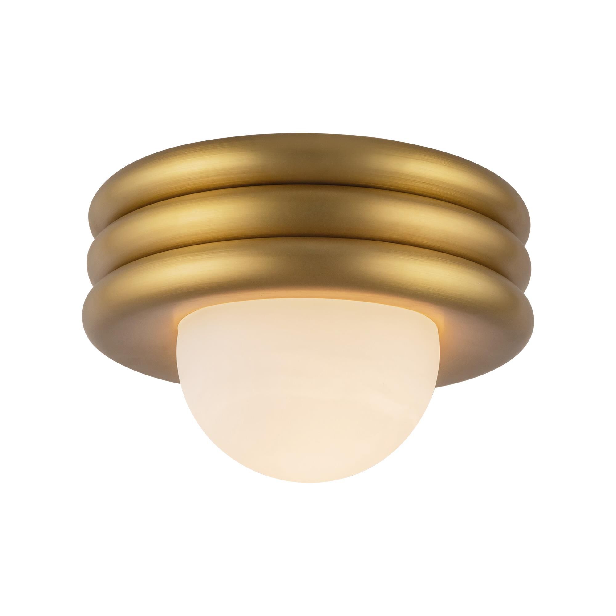 Shown in Brushed Gold finish and Opal glass