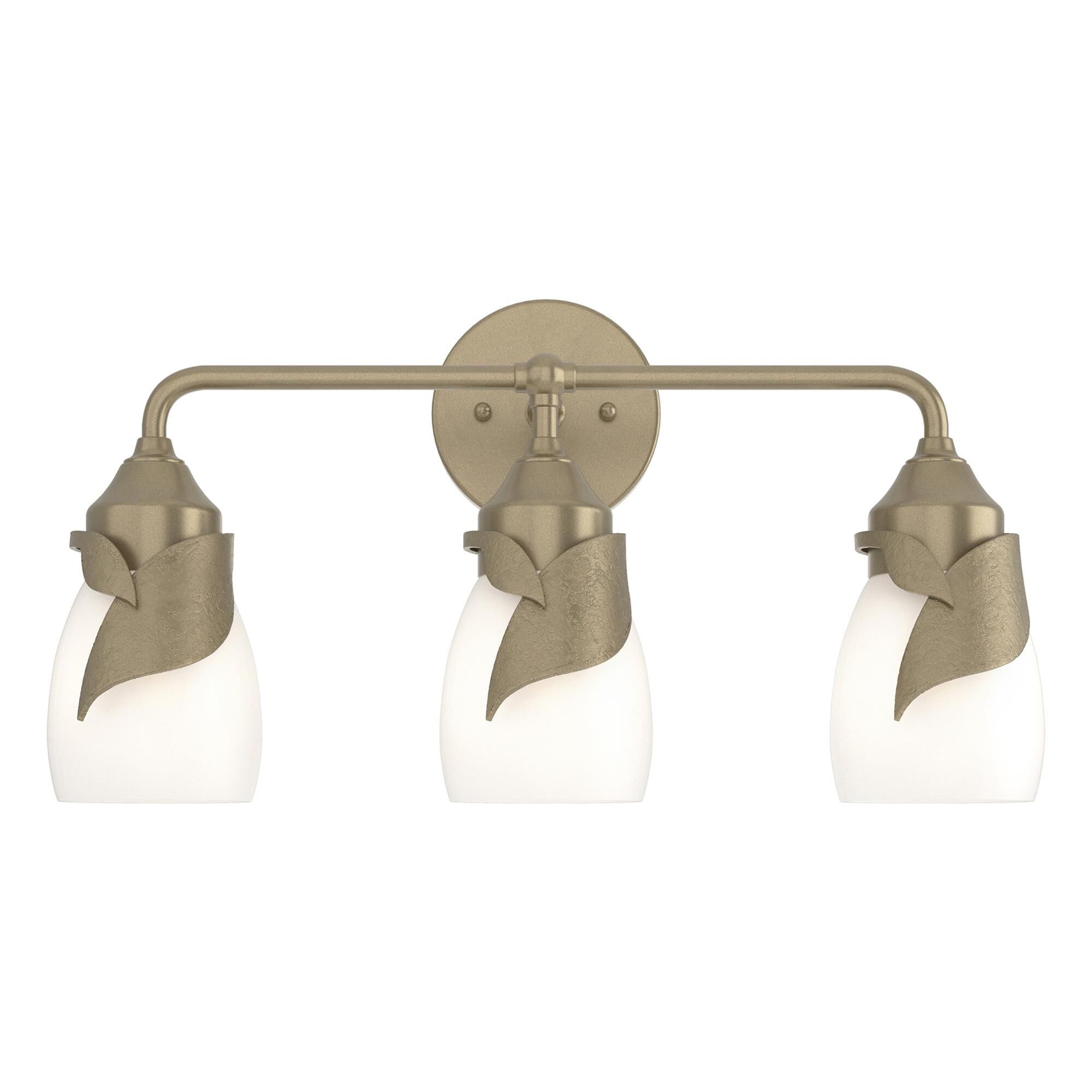 Shown in Soft Gold finish and Opal glass