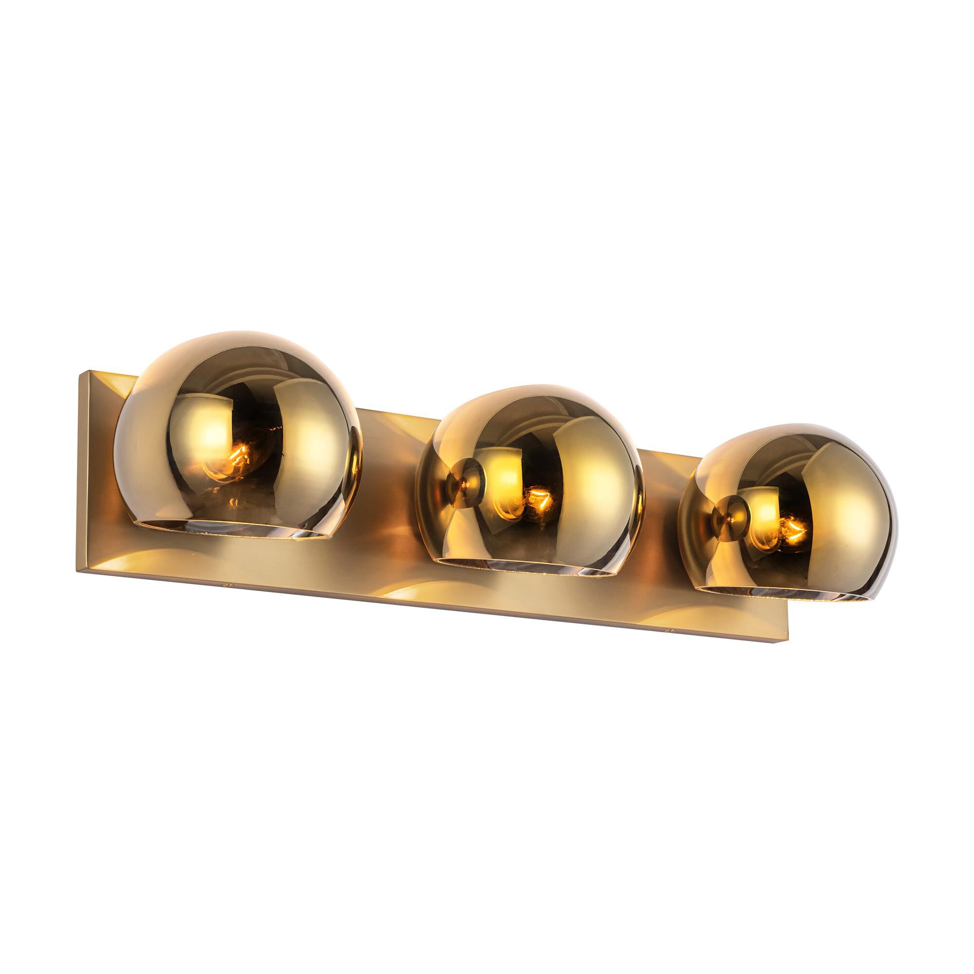 Shown in Brushed Gold finish and Copper glass