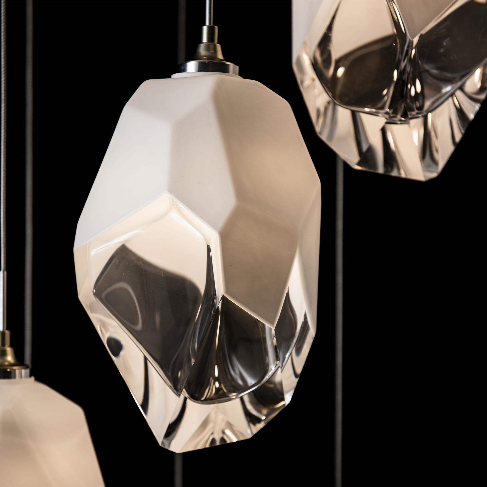 Shown in Modern Brass finish and White glass and White Glass shade