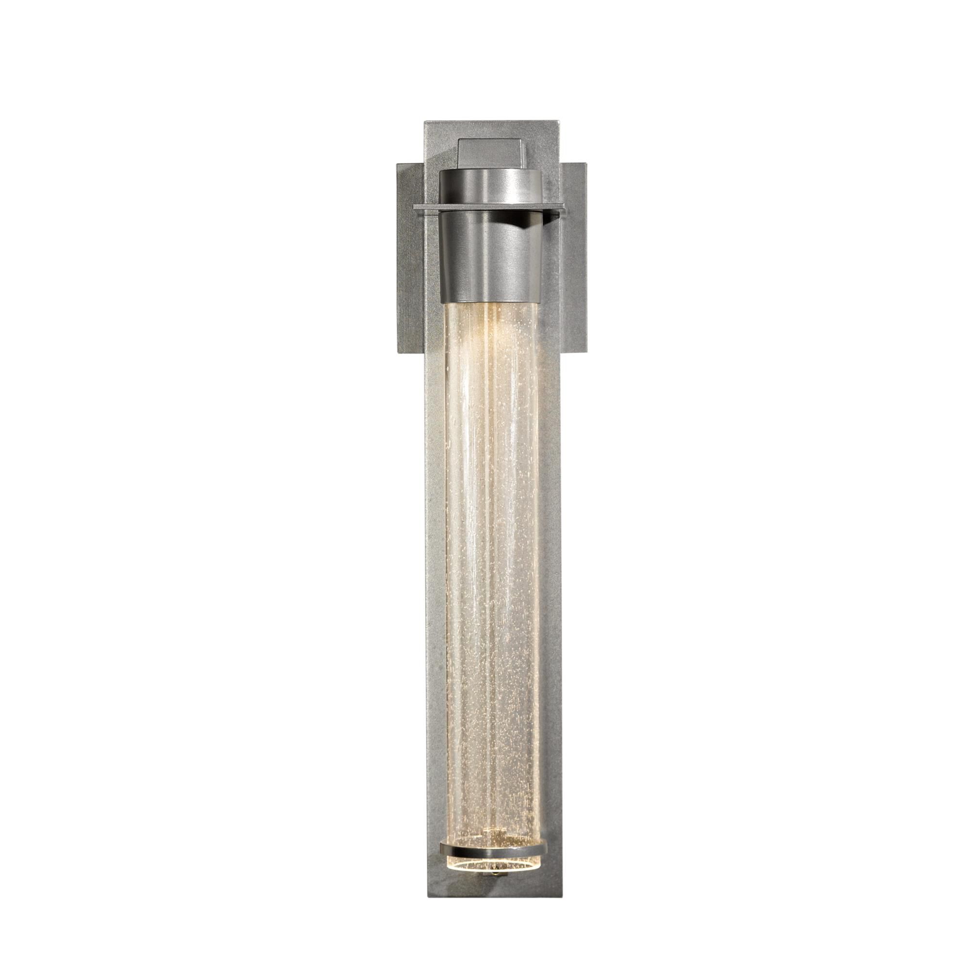 Shown in Sterling finish and Seeded Clear glass