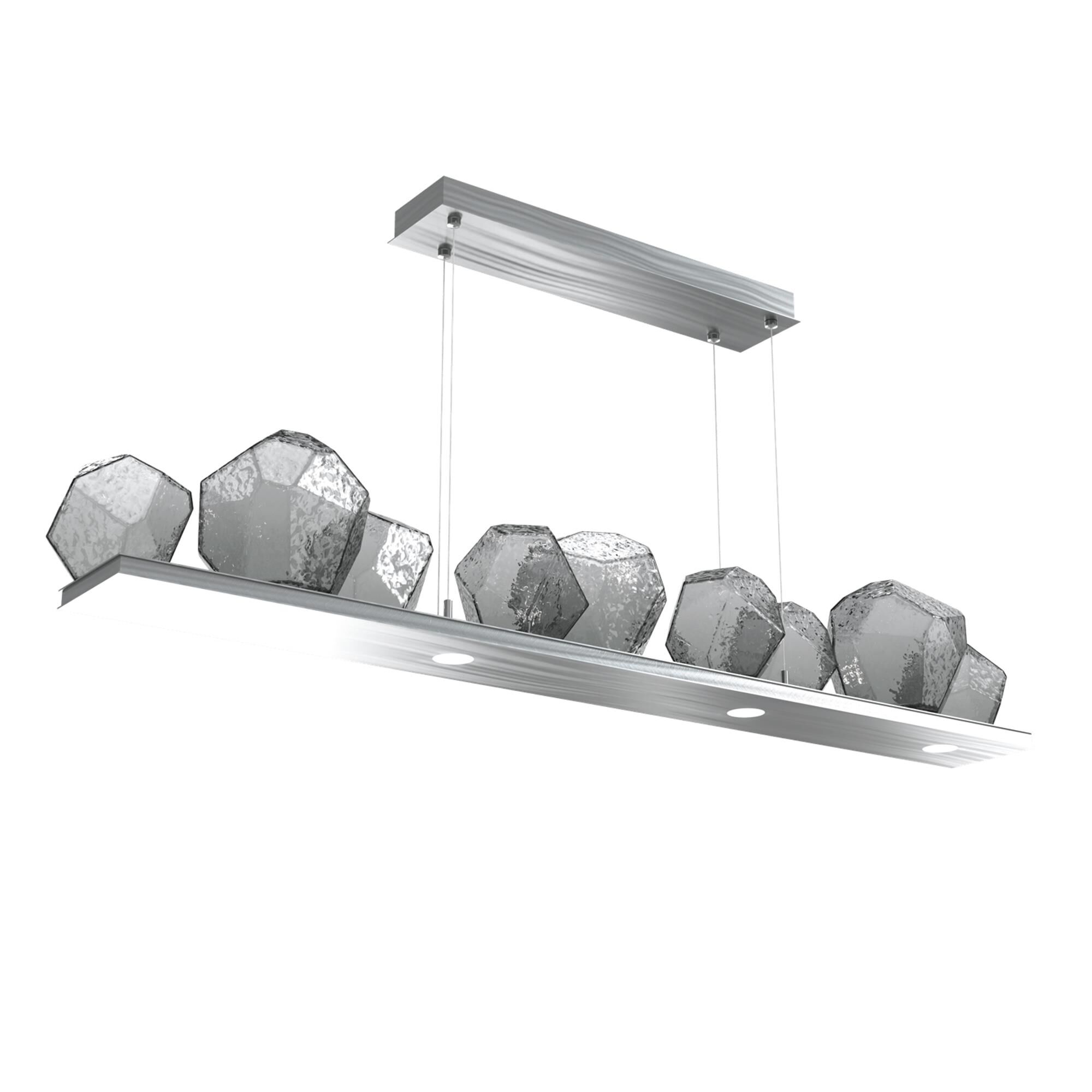 Shown in Satin Nickel finish and Smoke glass