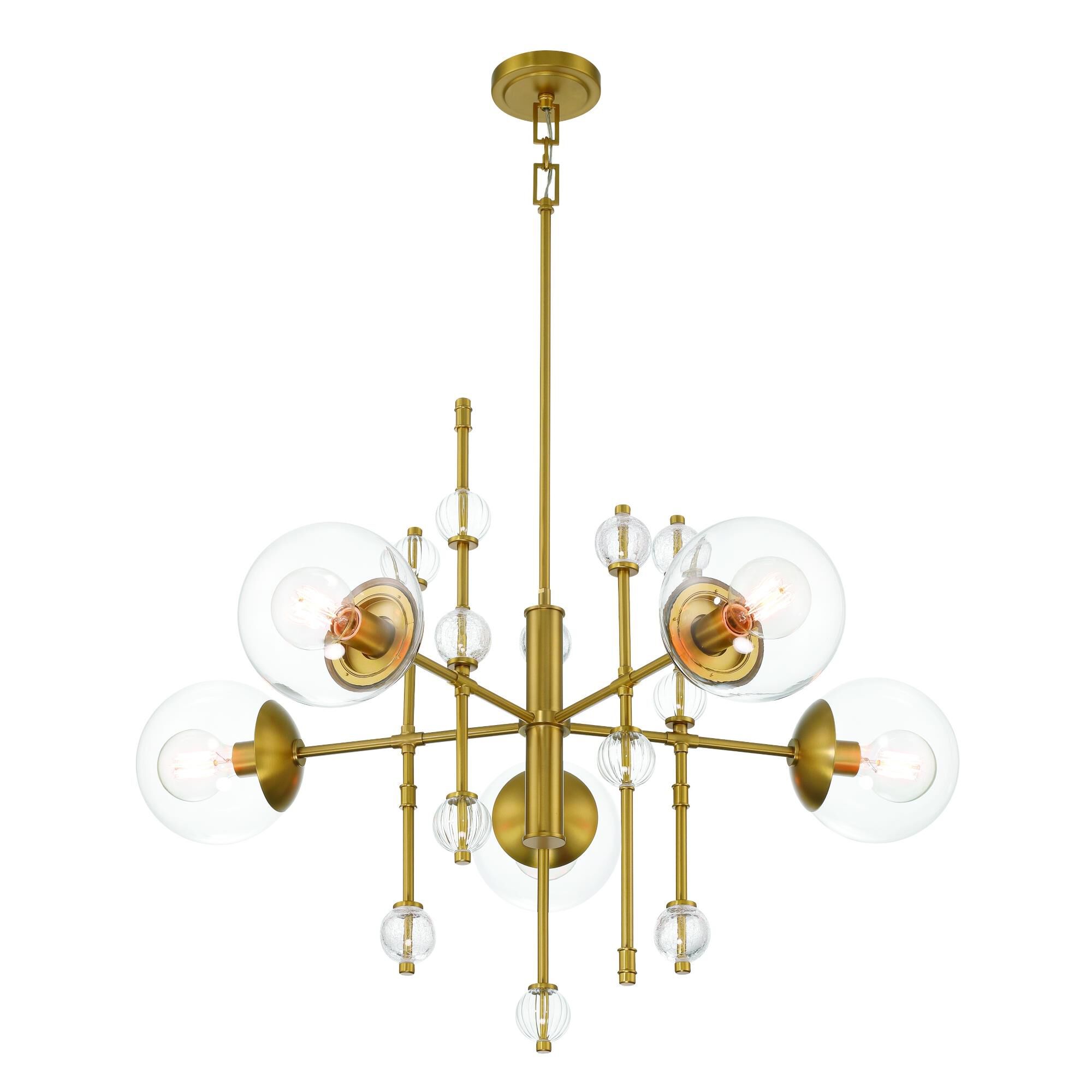 Shown in Gold finish and Clear  glass