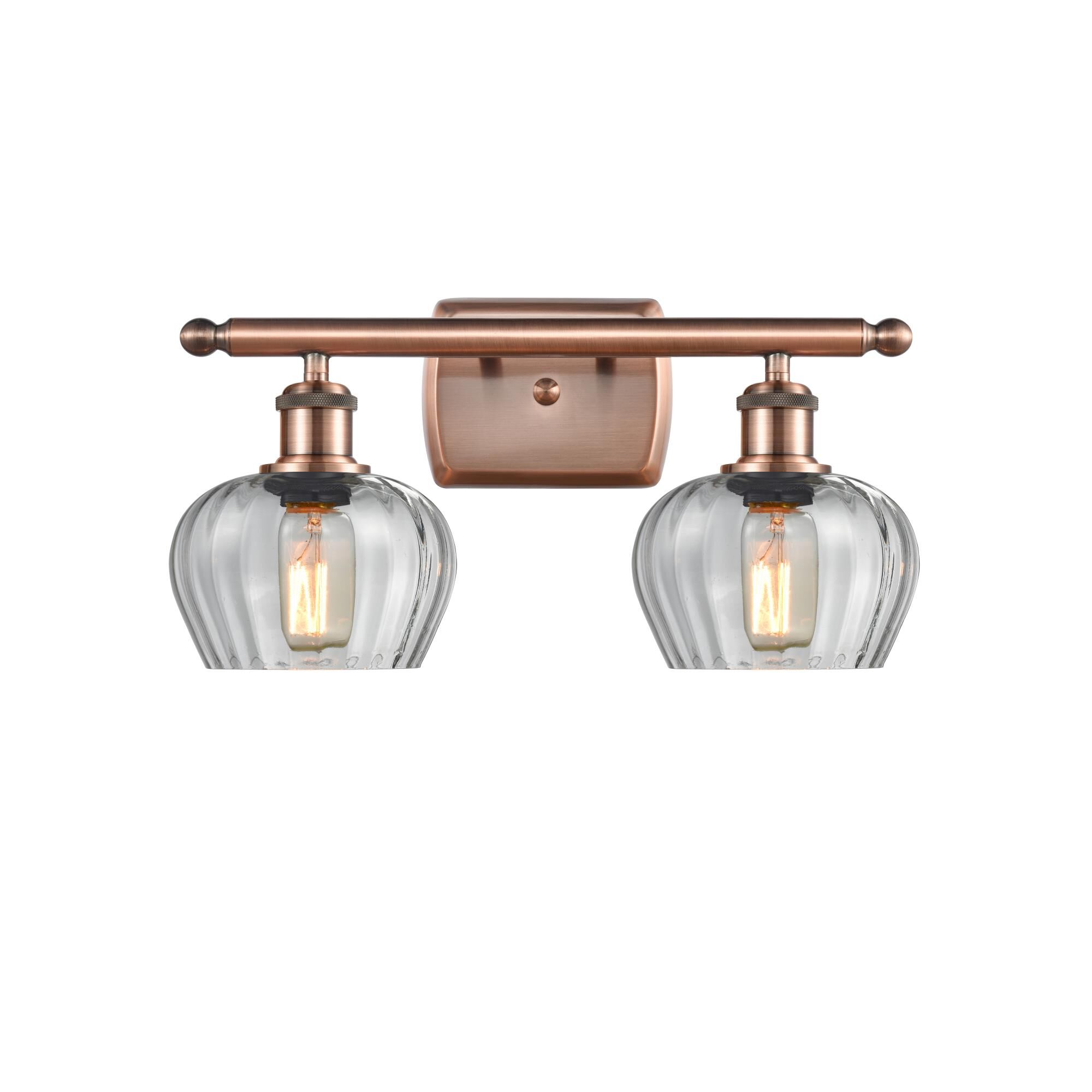 Shown in Antique Copper finish and Bowl glass and Glass shade