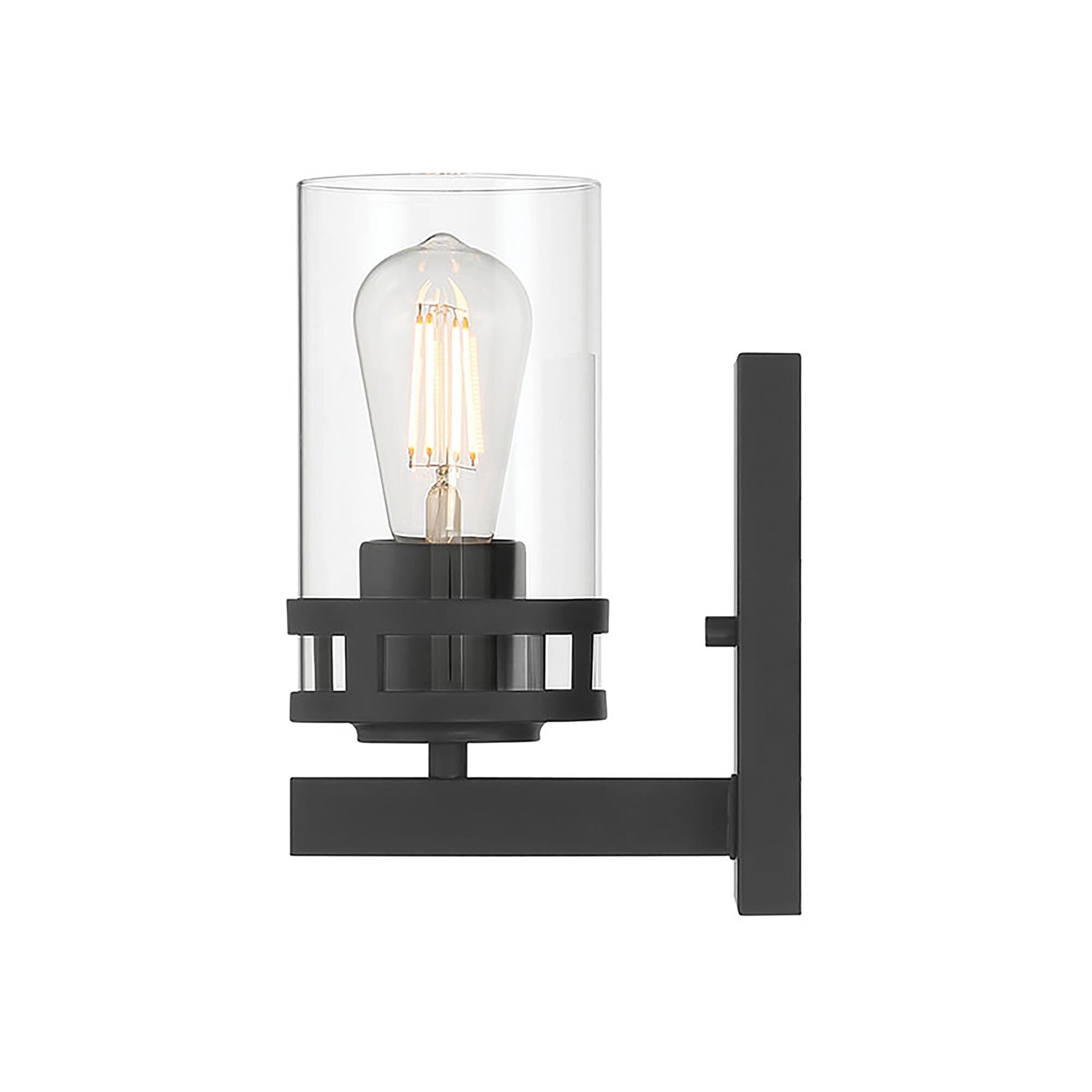 Shown in Matte Black finish and Clear glass