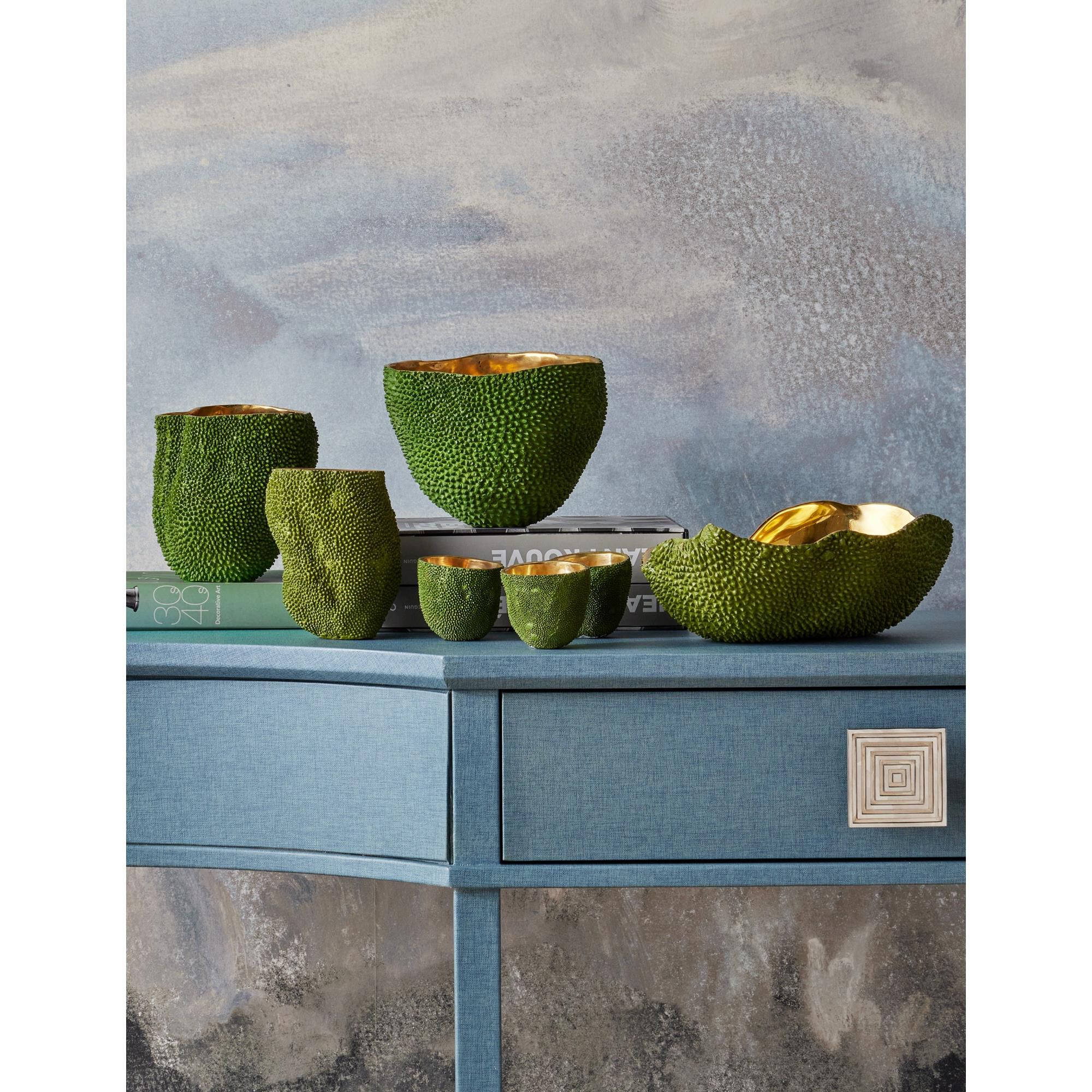 Shown in Green, Gold finish