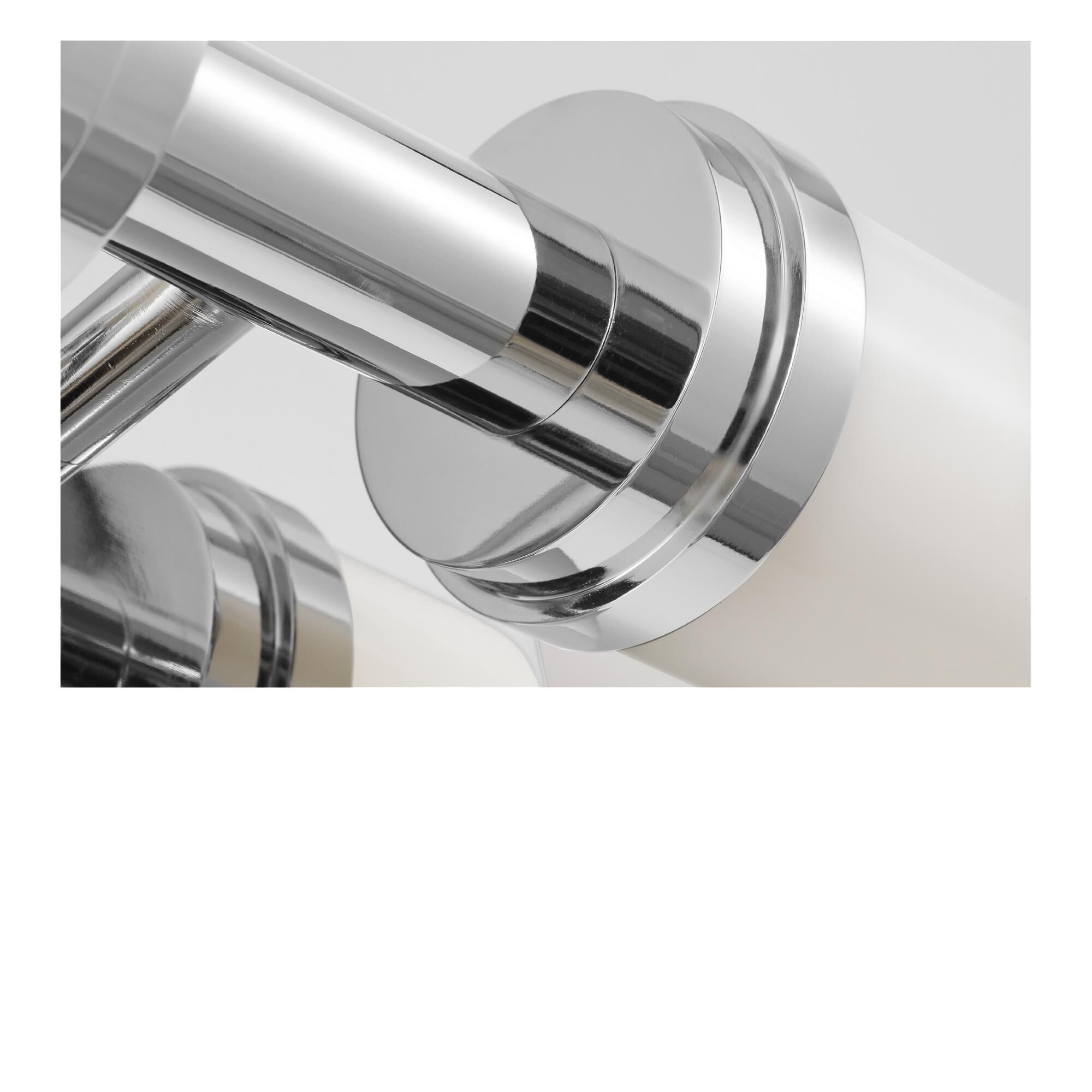 Shown in Chrome finish and White Acrylic shade