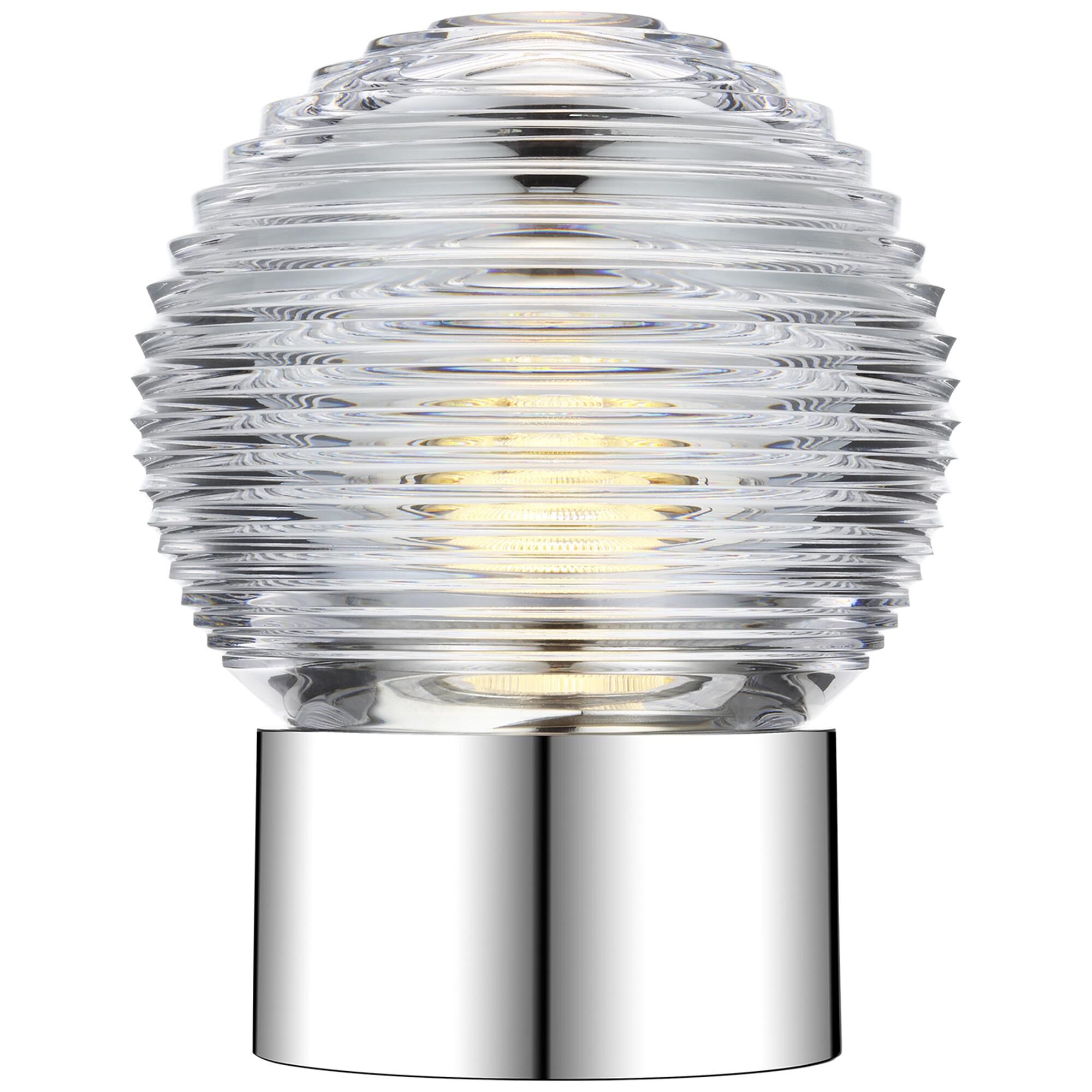 Shown in Polished Nickel finish and Clear crystal