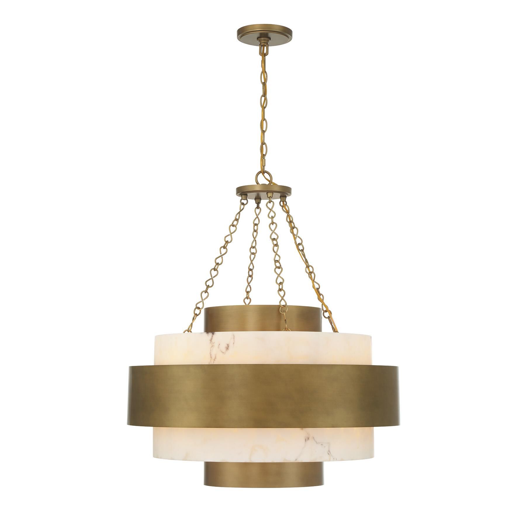 Shown in Antique Patina finish and Faux Alabaster glass