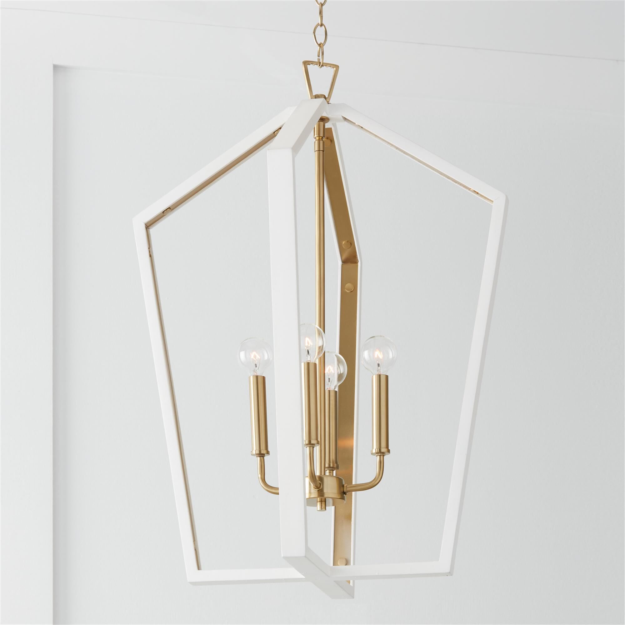 Shown in Flat White and Matte Brass finish