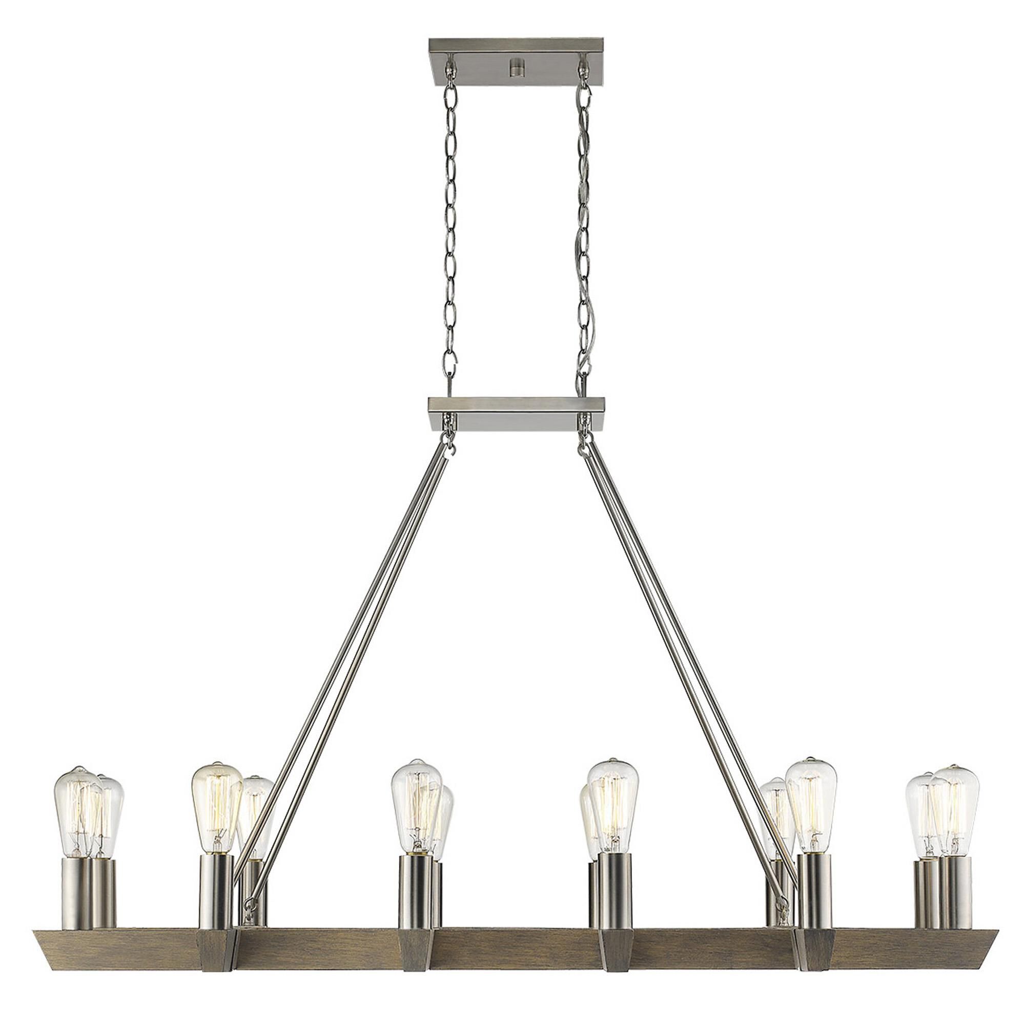 Shown in Satin Nickel finish and -- glass and -- shade